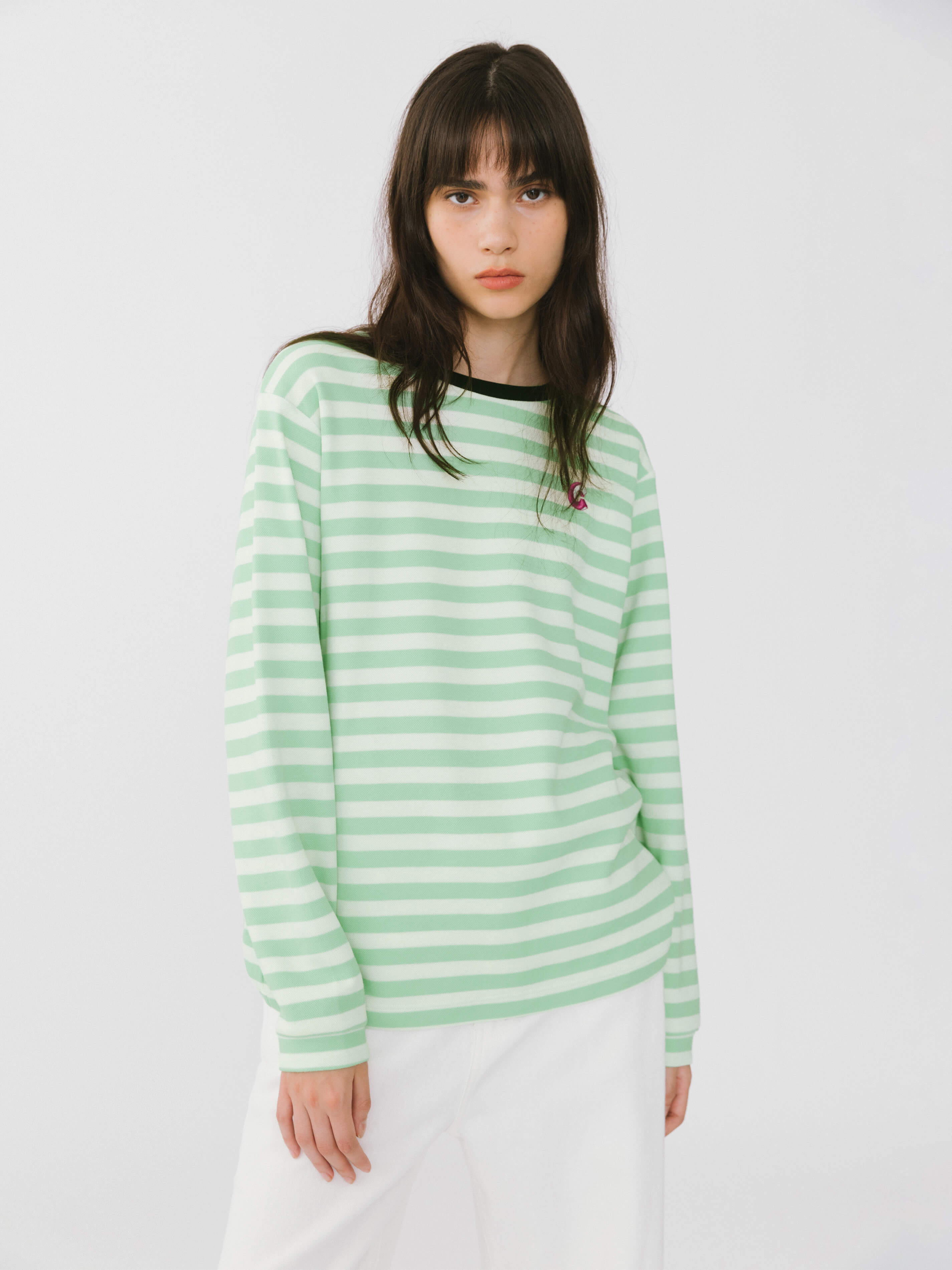 Oversized Striped Long Sleeve Top-2