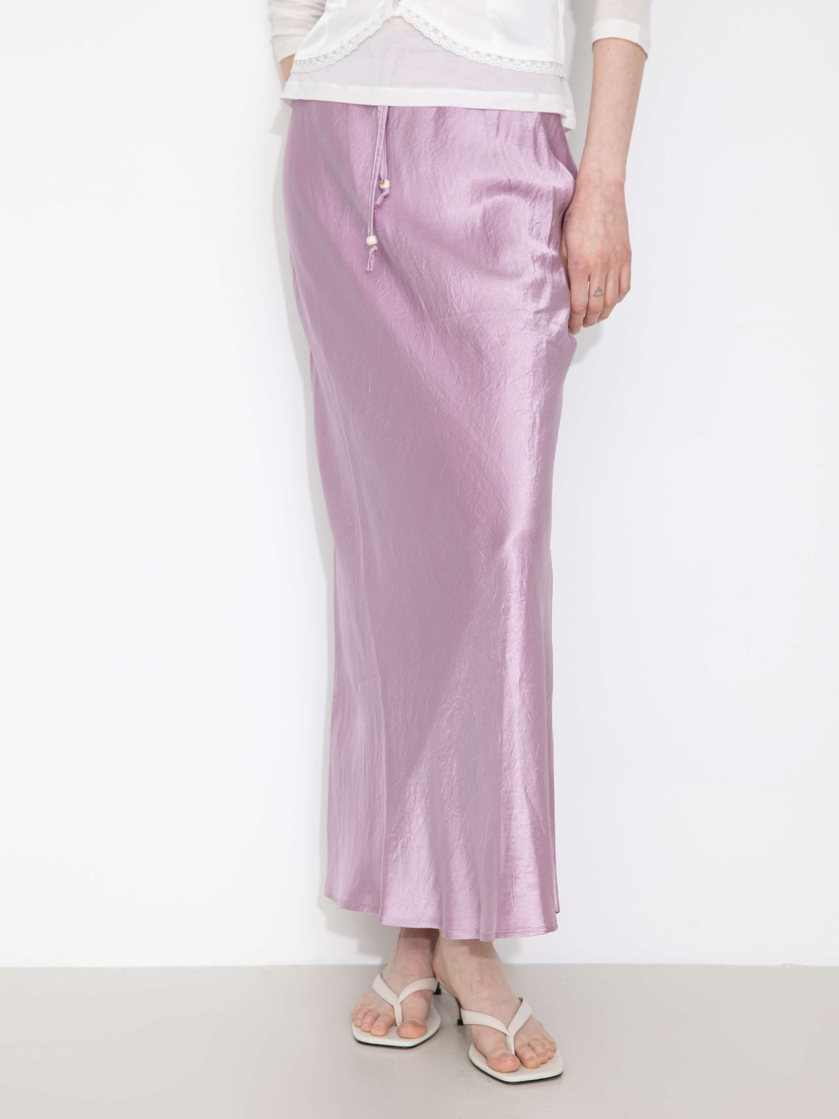 100% Heavyweight Acetate Bias Cut Skirt-12