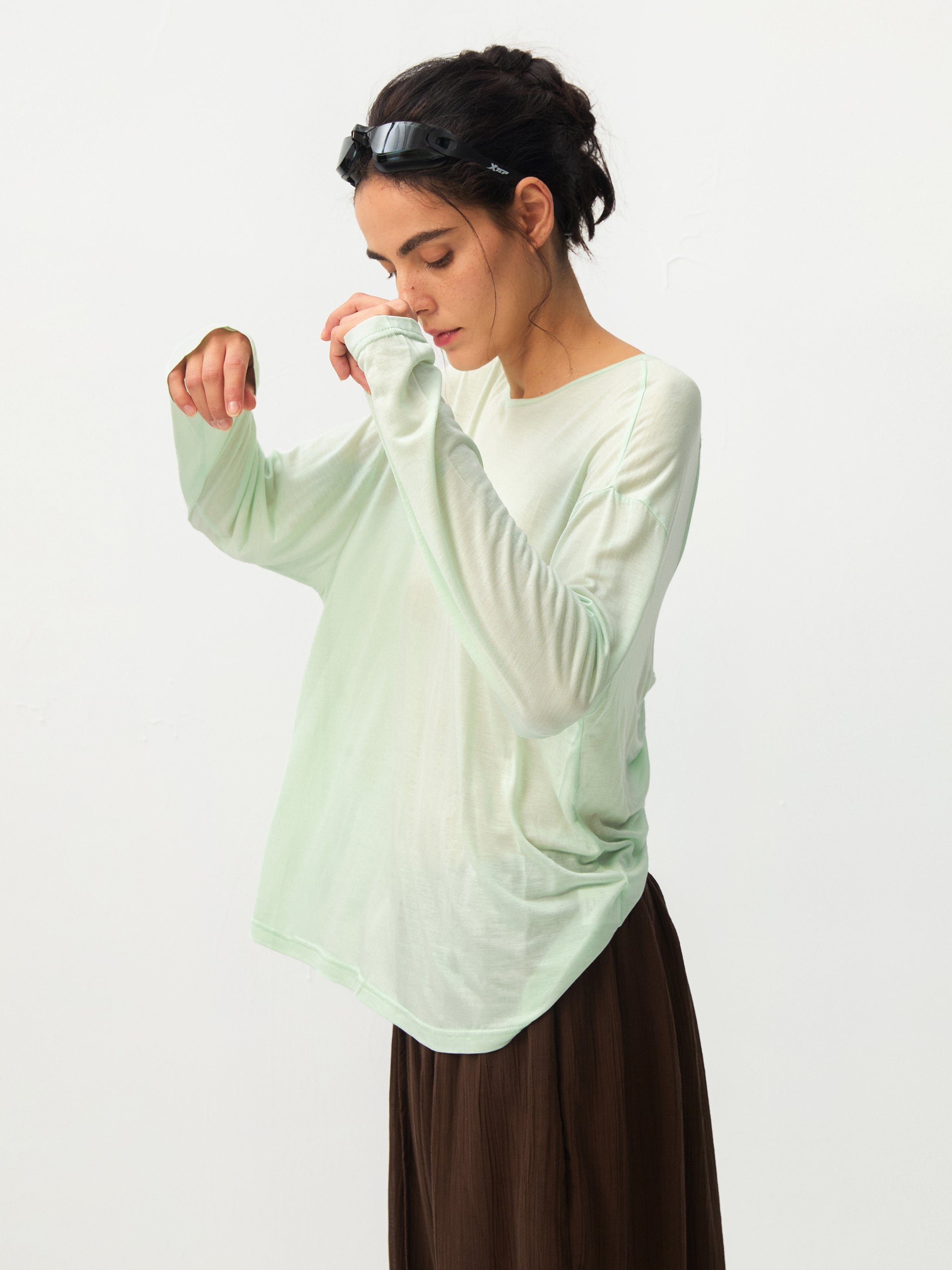 CUBIC Lyocell Sheer Open-Back Top-2