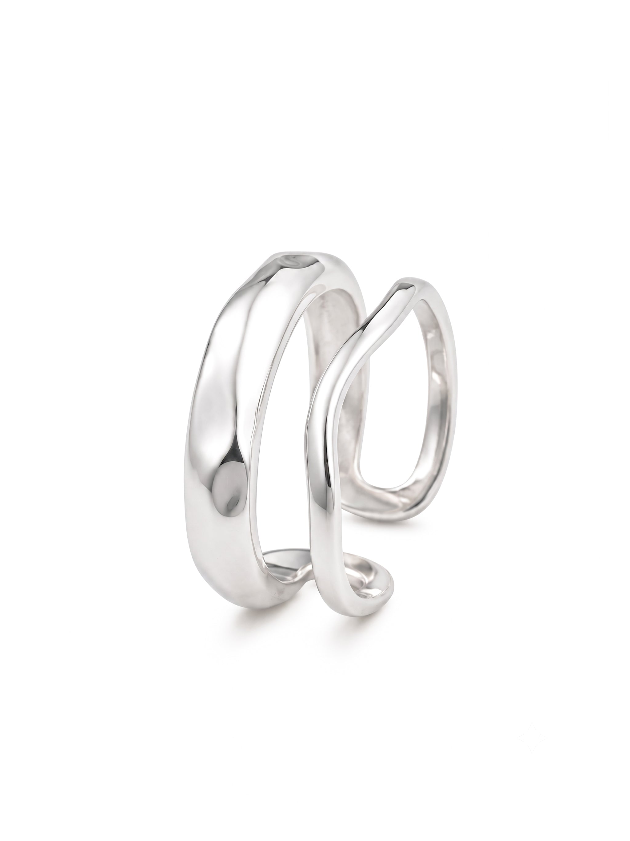 Dual Curve Hammered Ring-2