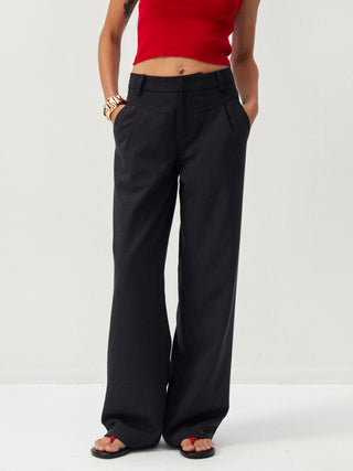 CUBIC Black High-Waisted Wide-Leg Pants