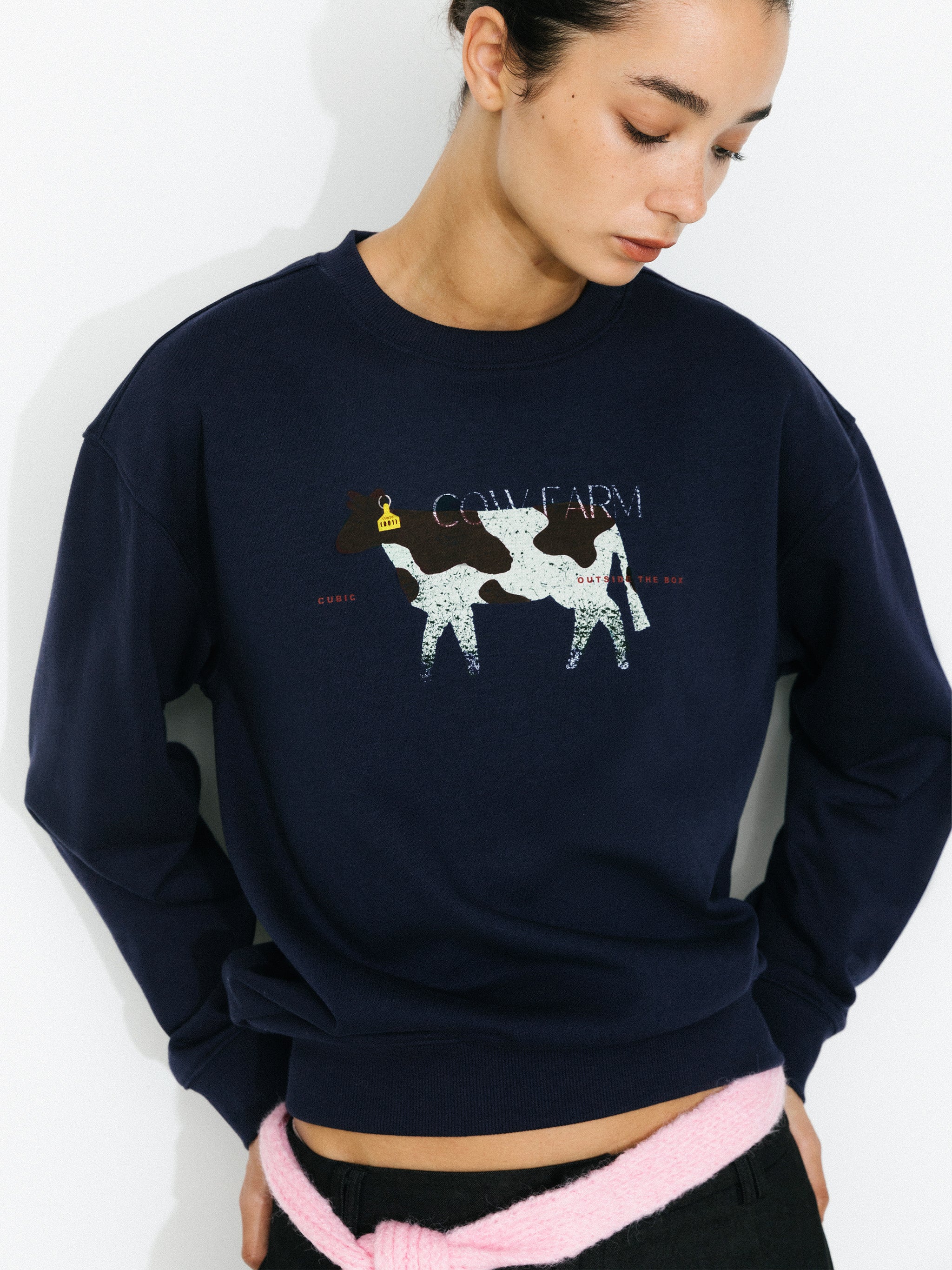 Cow Print Oversized Sweatshirt-2