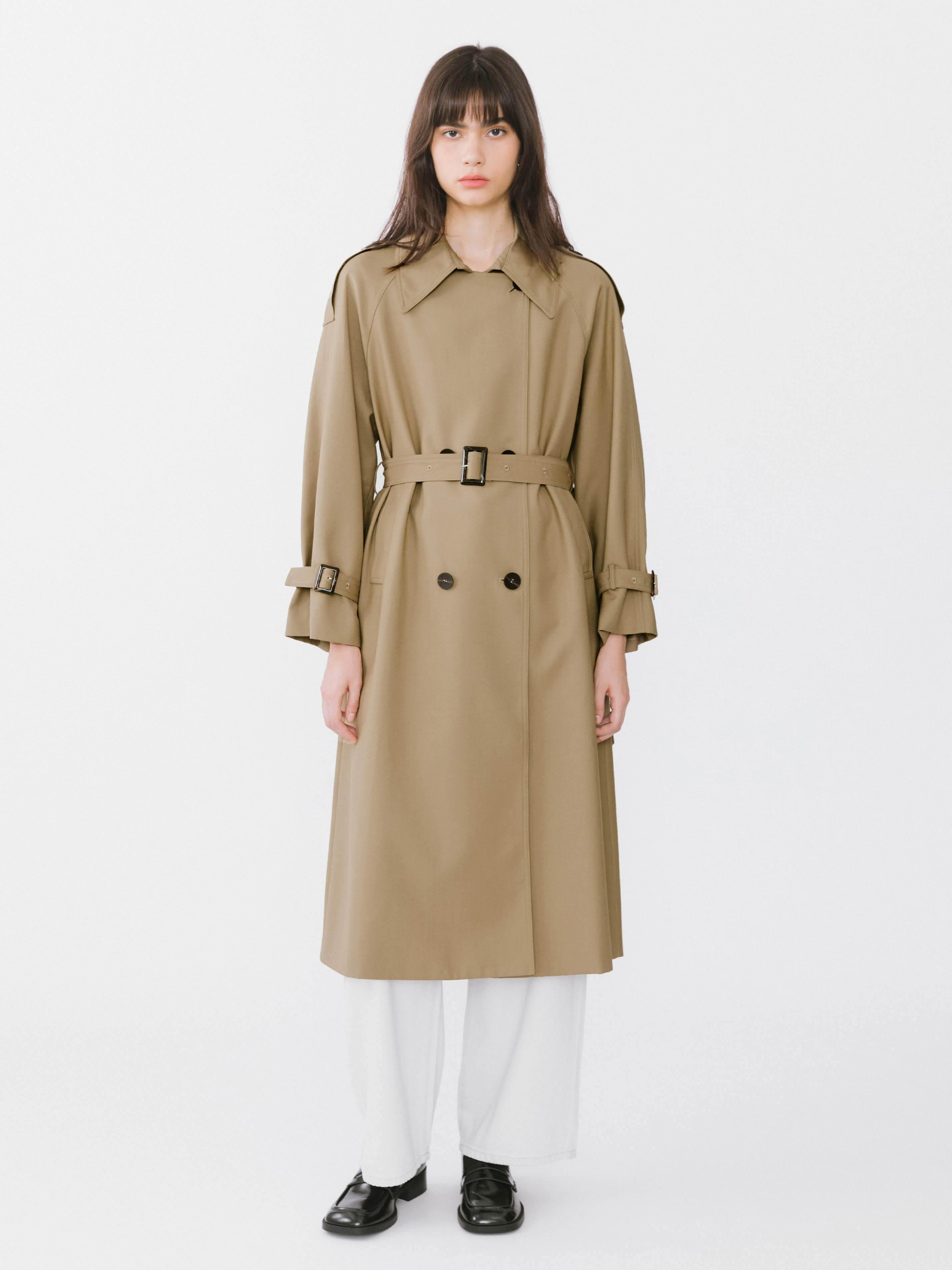Classic Belted Double Breasted Trench Coat-2