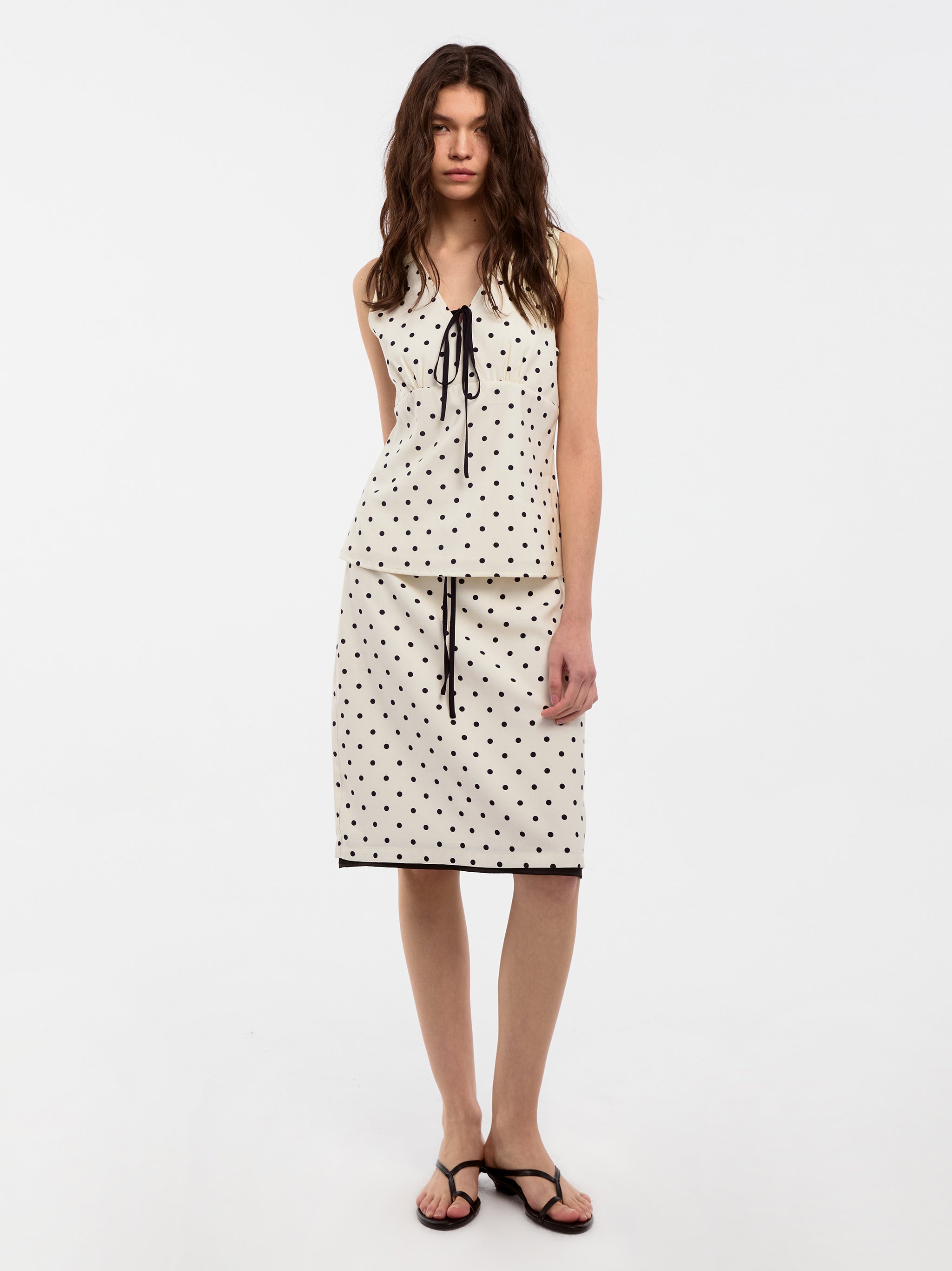 CUBIC Polka Dot Straight Skirt-2