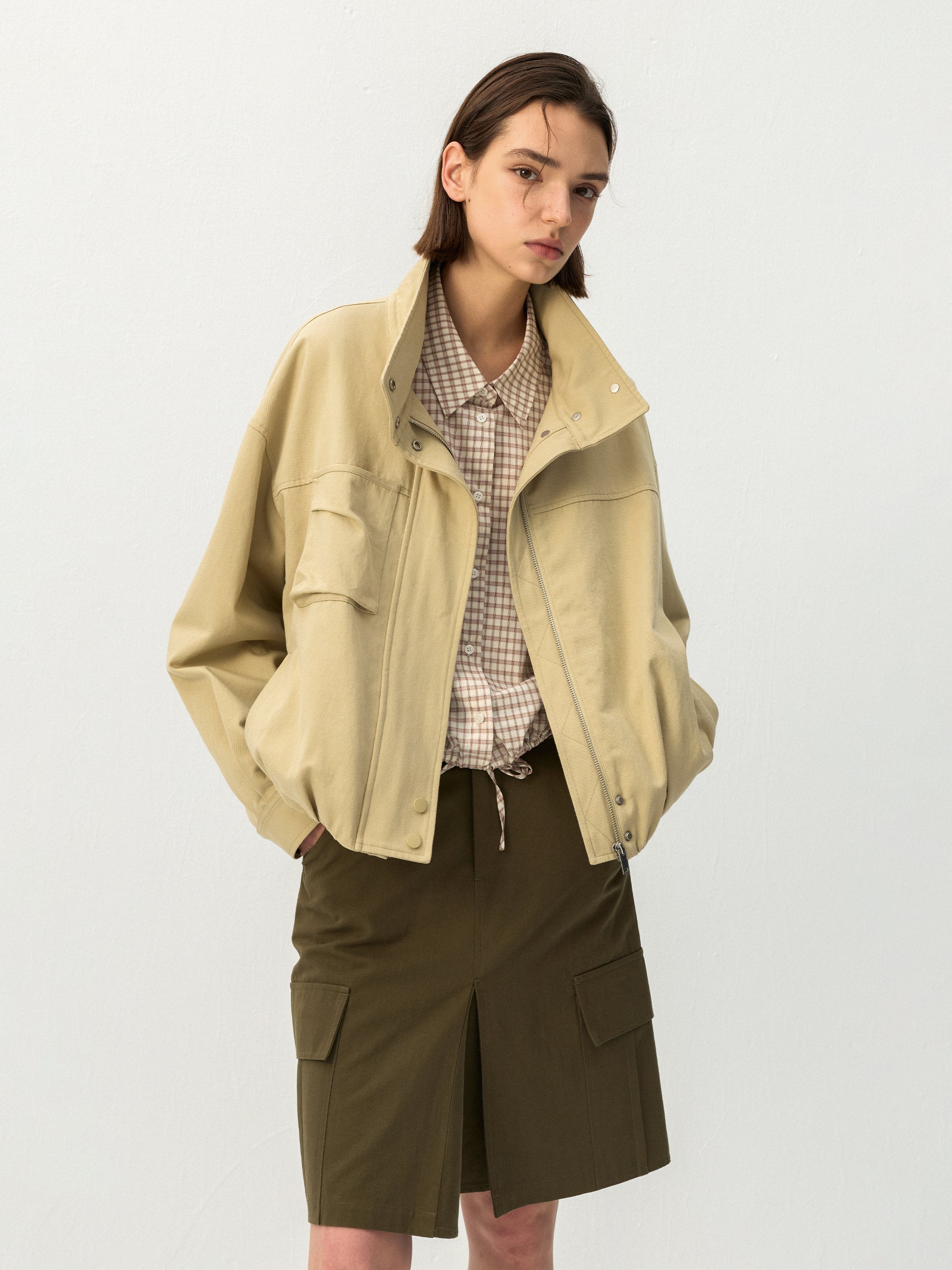 CUBIC Charcoal Cotton Utility Jacket-2