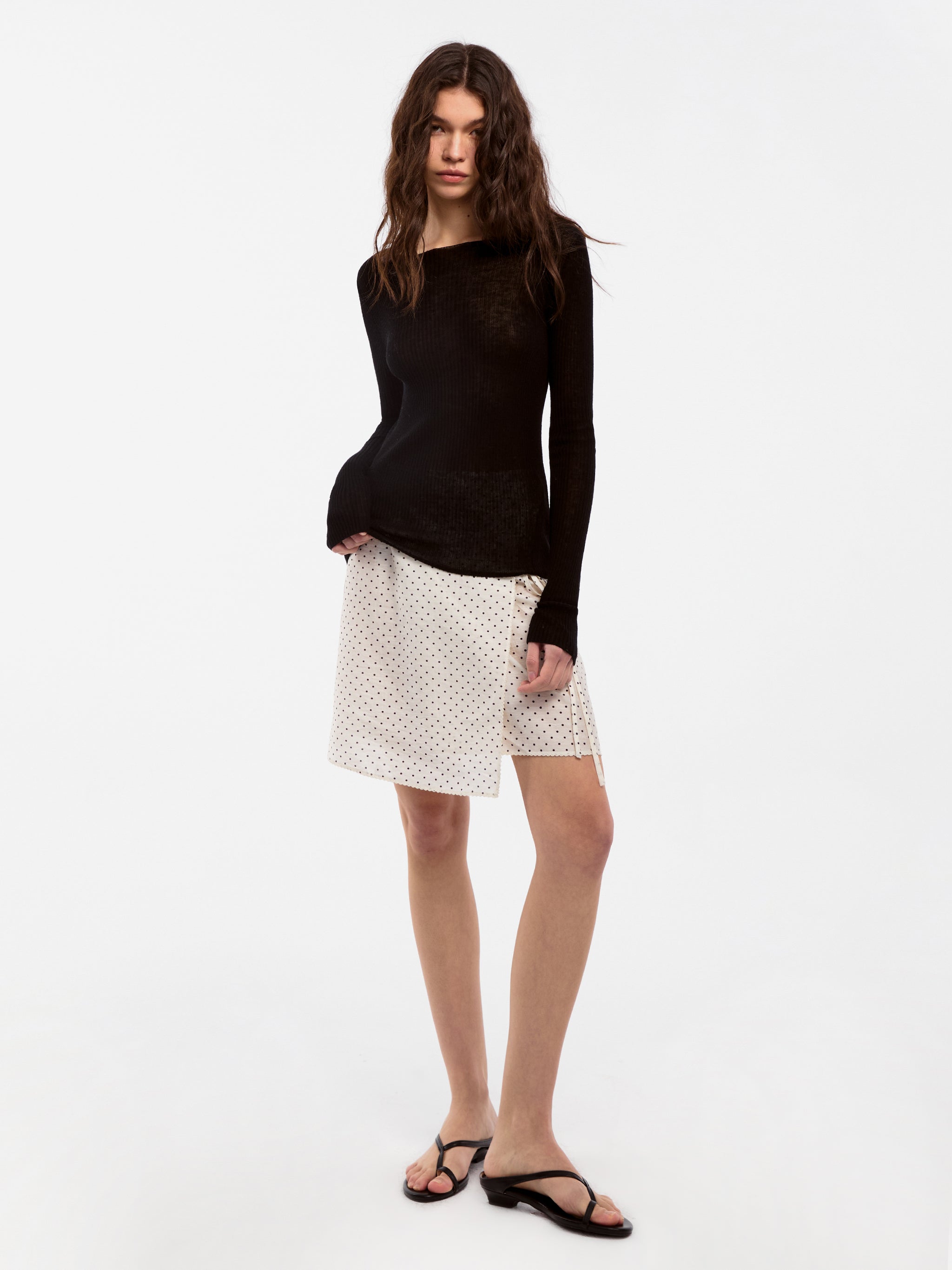 CUBIC Lyocell Polka Dot Skirt-2