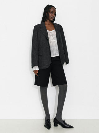 Classic Wool-Blend Tailored Down Coat