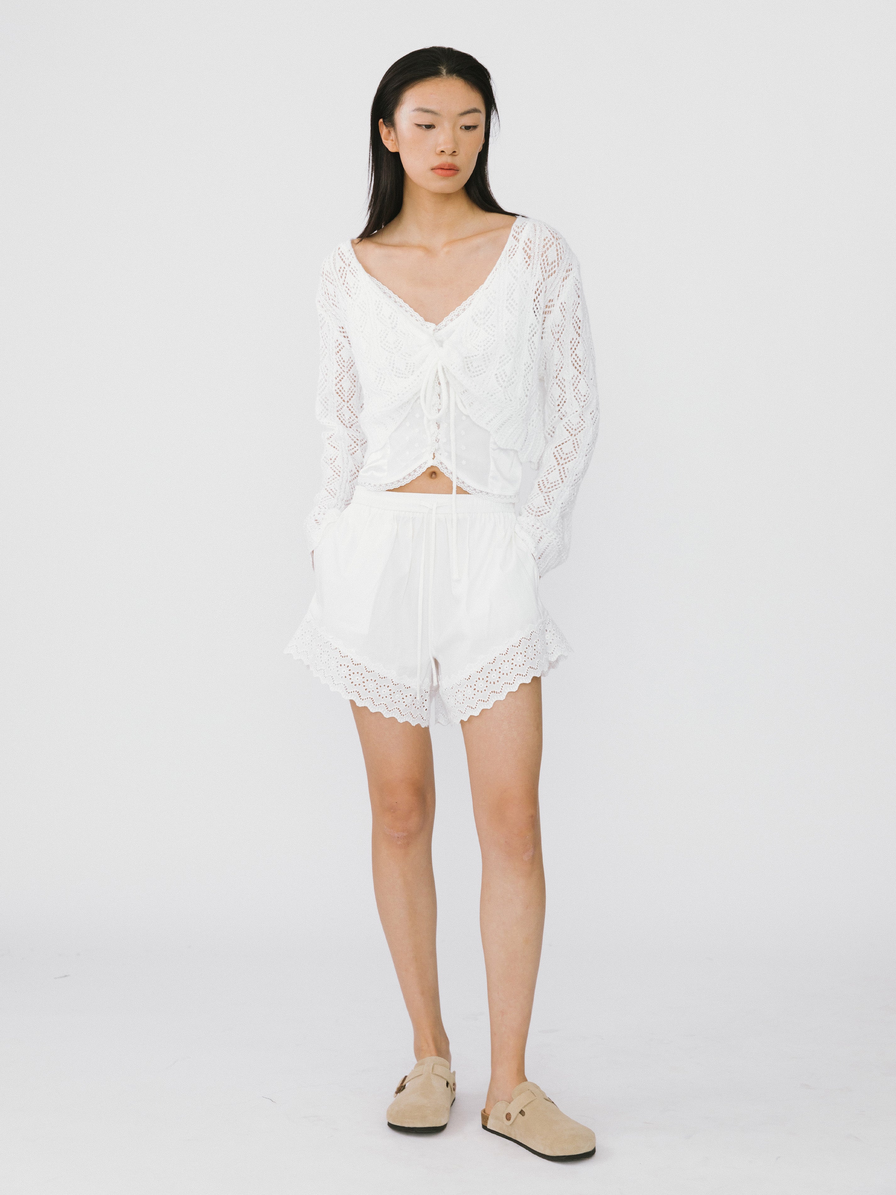 Casual Lace 100% Cotton Shorts-2