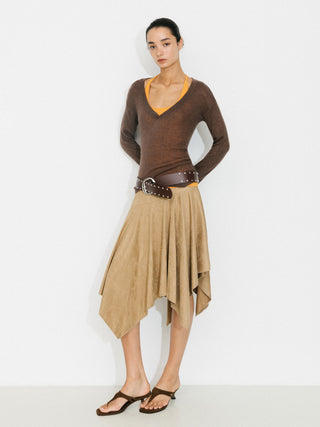 V-Neck Semi-Sheer Loose-Fit Knit Cover-Up