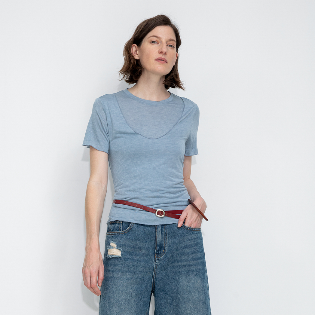 Convertible Layered Short-Sleeve T-Shirt-3