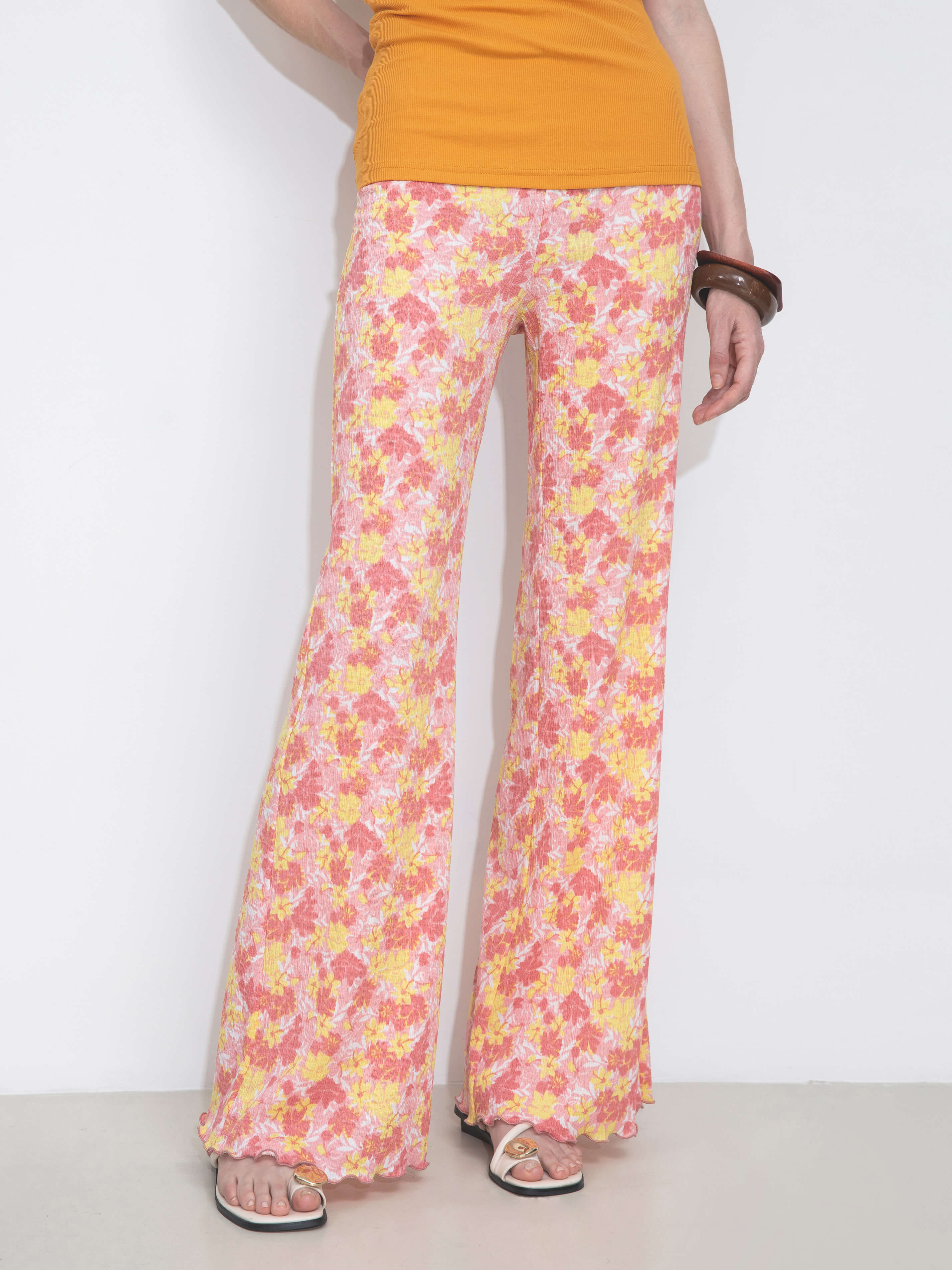 Women Wide Leg Floral Printed Pants-2