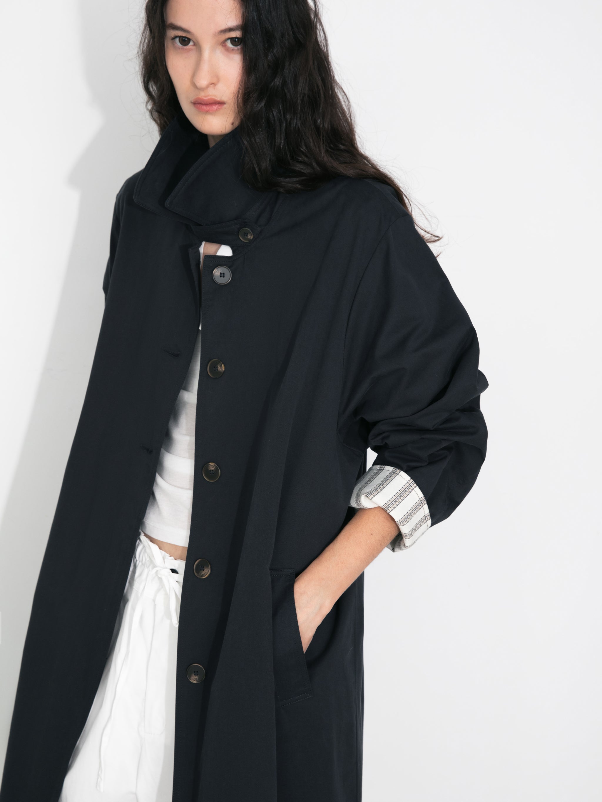 Macintosh Trench Coat with Striped Lining-2