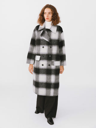 Classic Check Long Wool Coat
