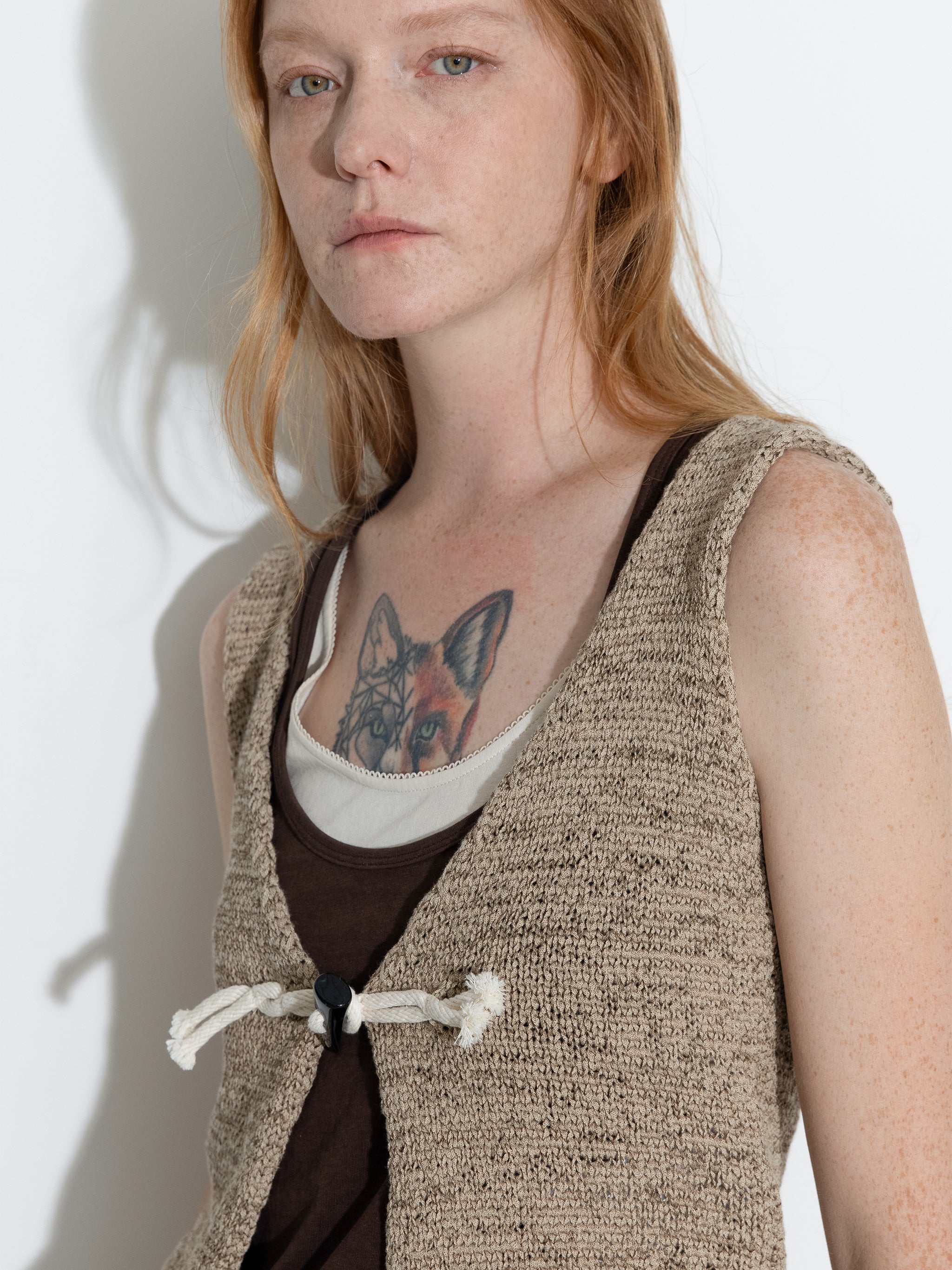 Vintage Toggle Button Knitted Cardigan Vest-2