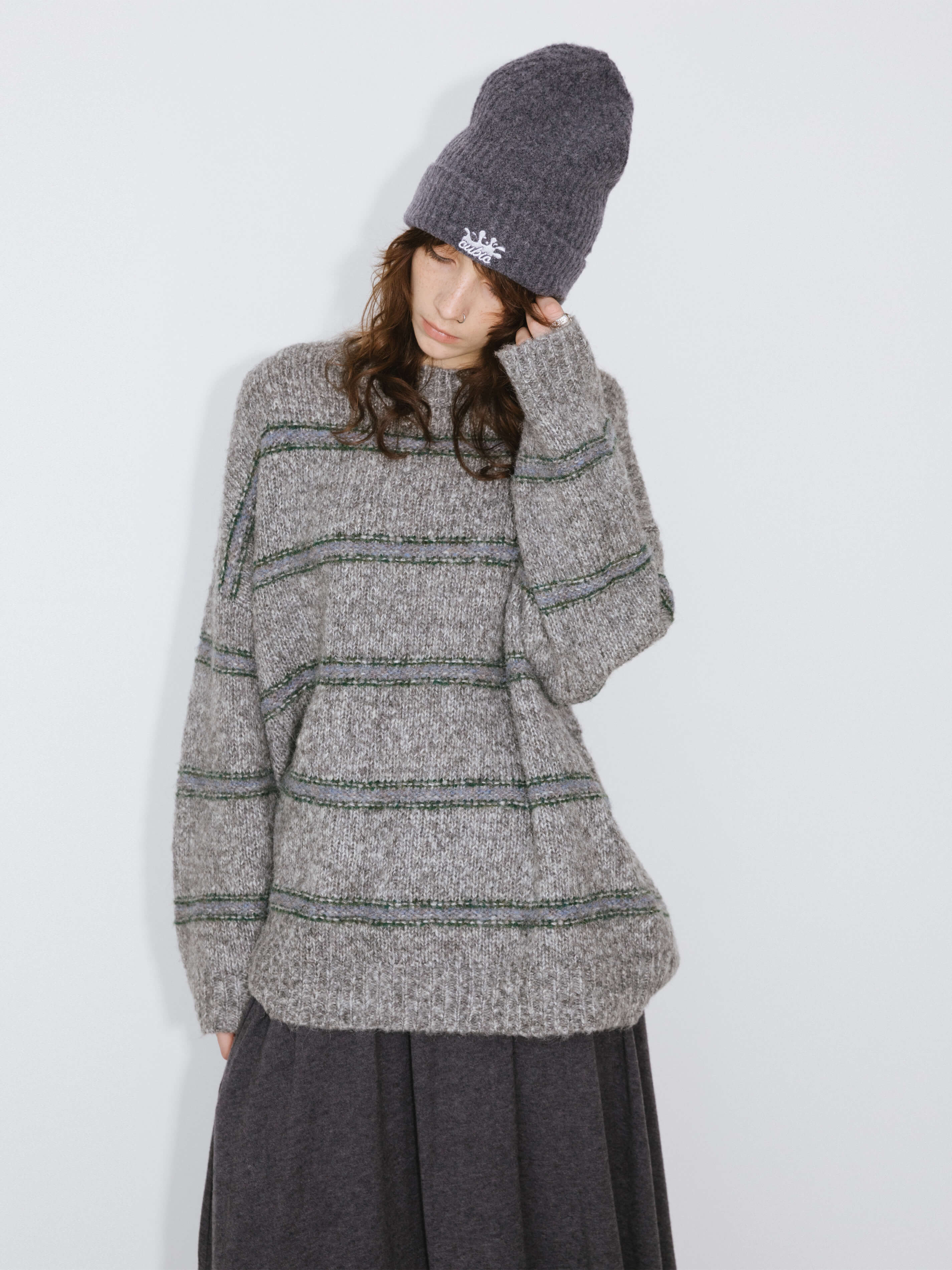 Striped Long Oversized Sweater-2