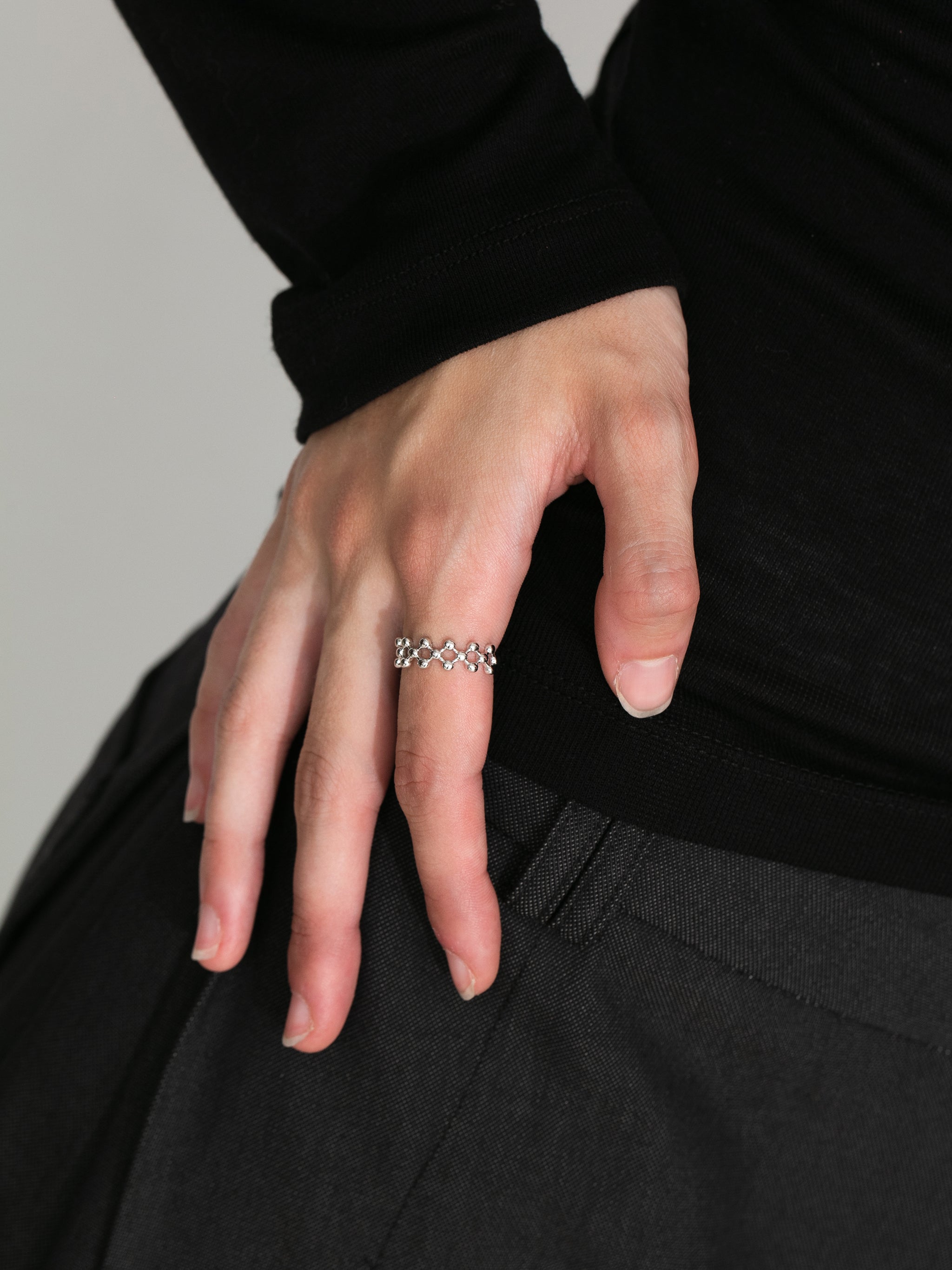 Multi-Strand Beaded Open Ring-2