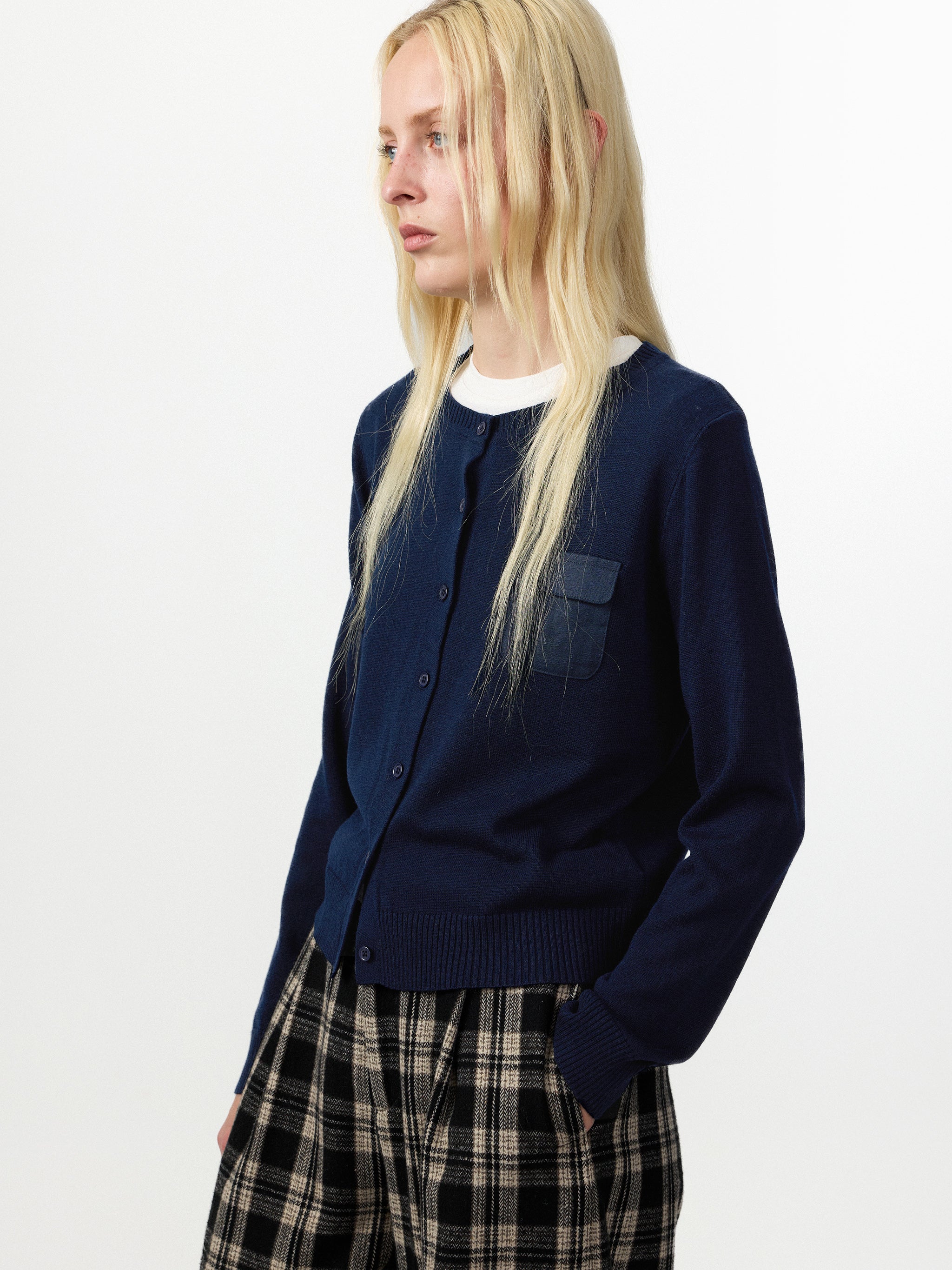 CUBIC Classic Crew‑Neck Knit Cardigan-2