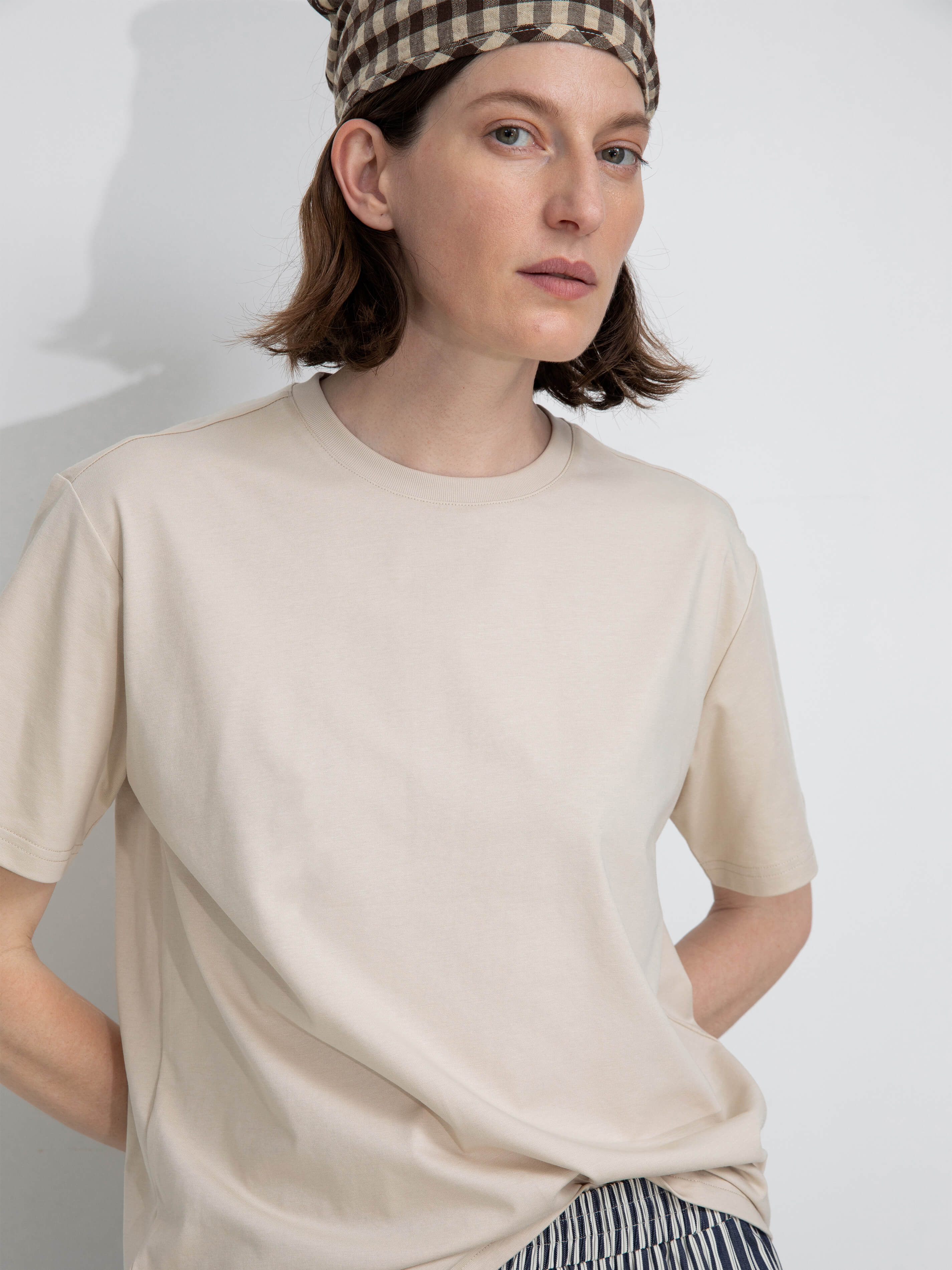 C by CUBIC Oversized Crew Neck Solid T-Shirt-3
