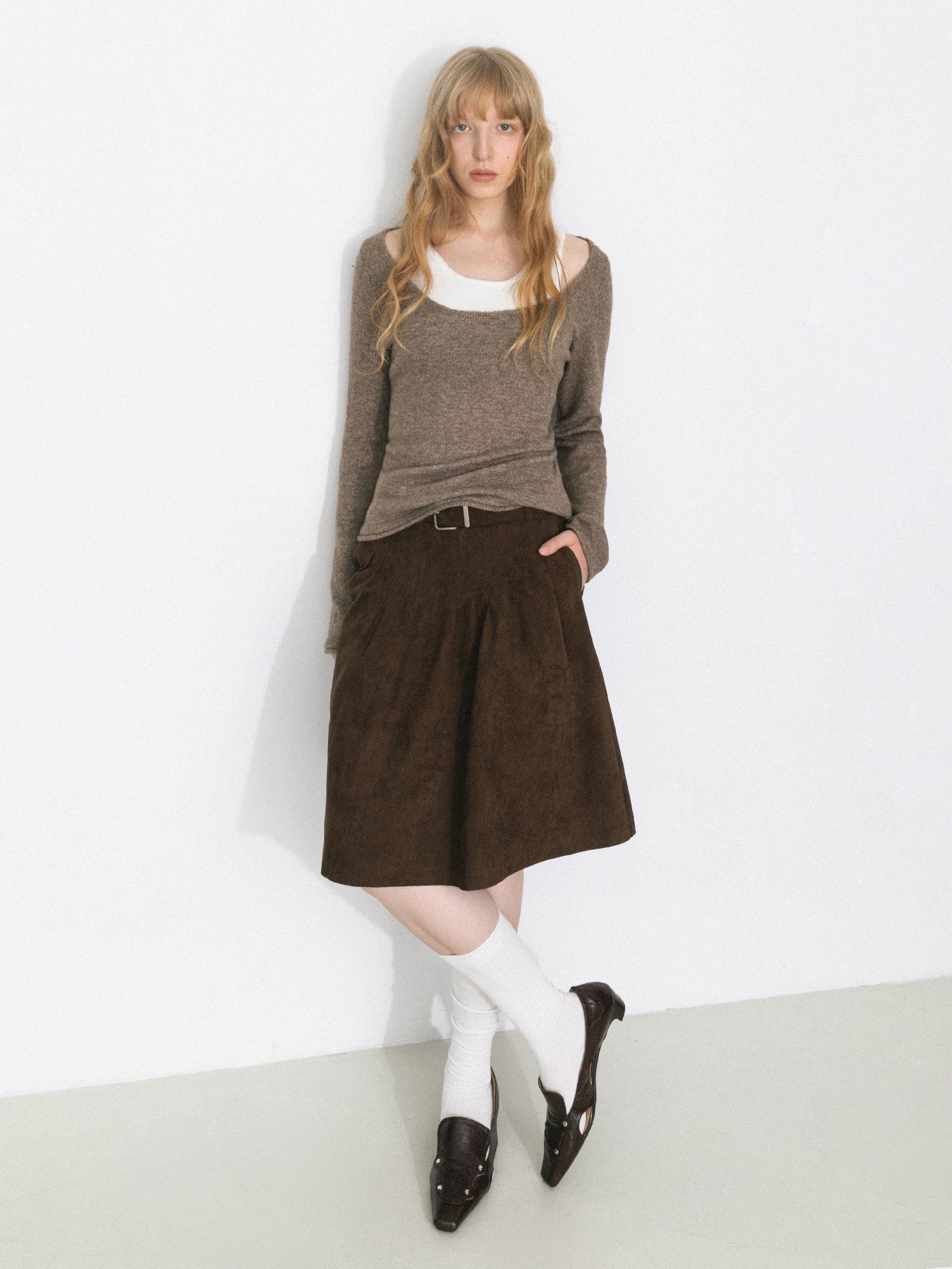 Classic Boat Neck Faux-Layer Top-5