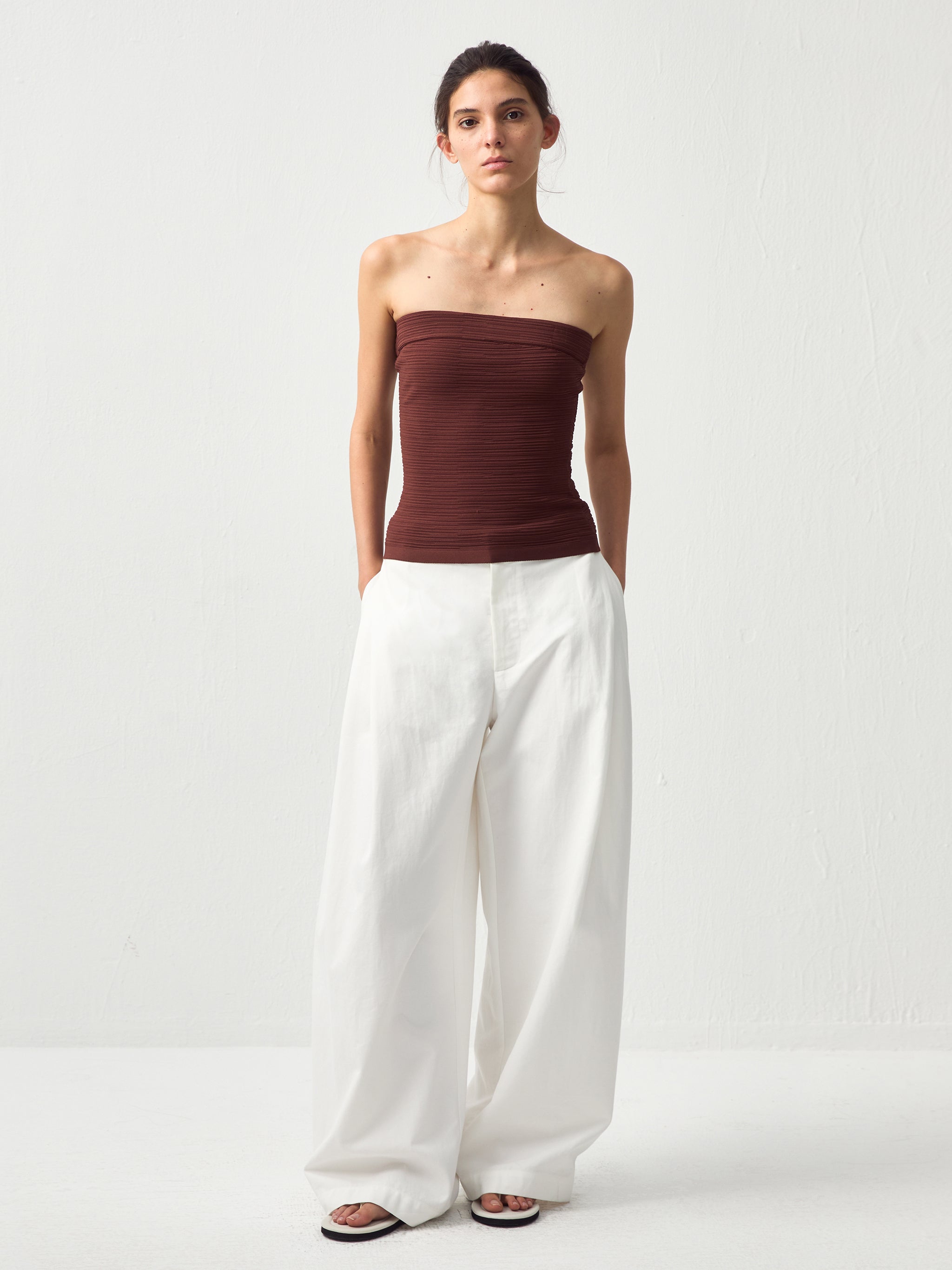 Sculpted Textured Fitted Knit Top-2