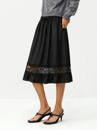 CUBIC Lace Trim Midi Skirt