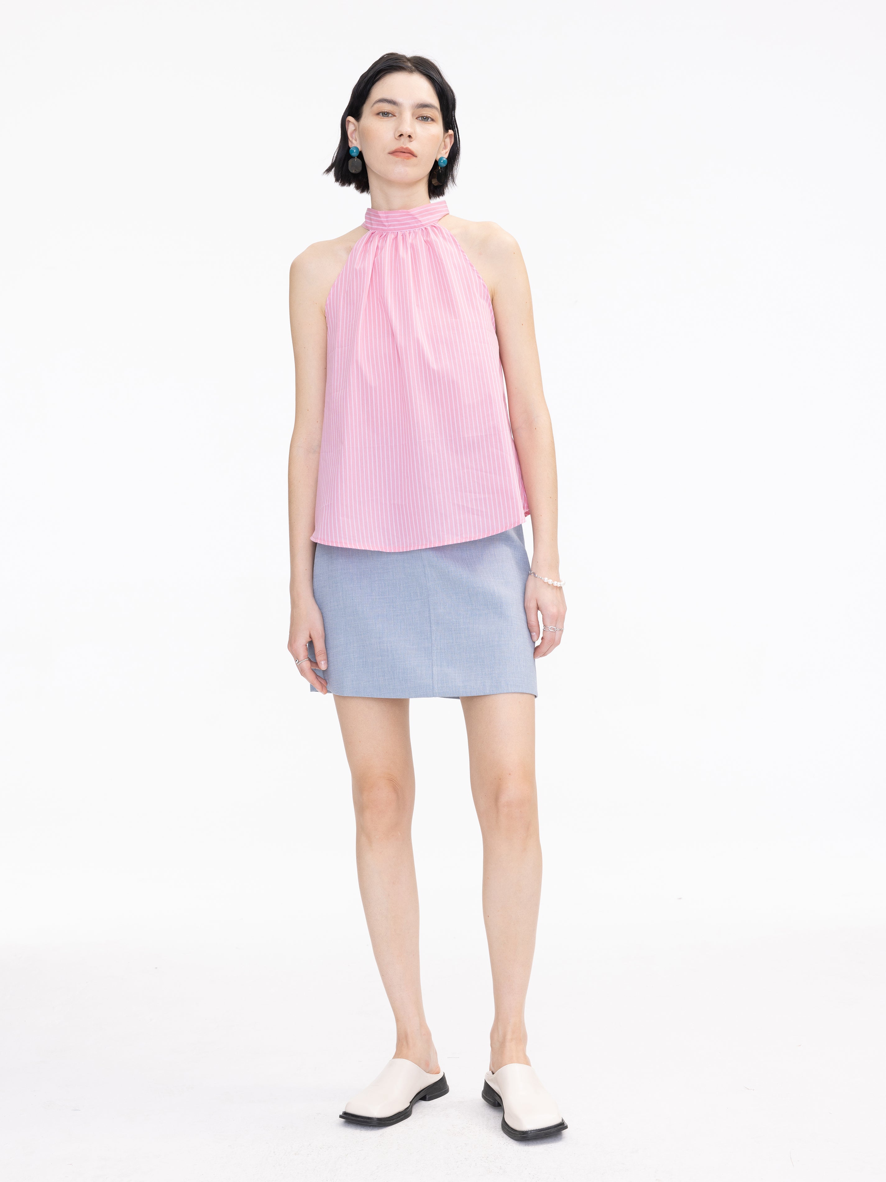 Cut Out Tailored Mini Skirt-4