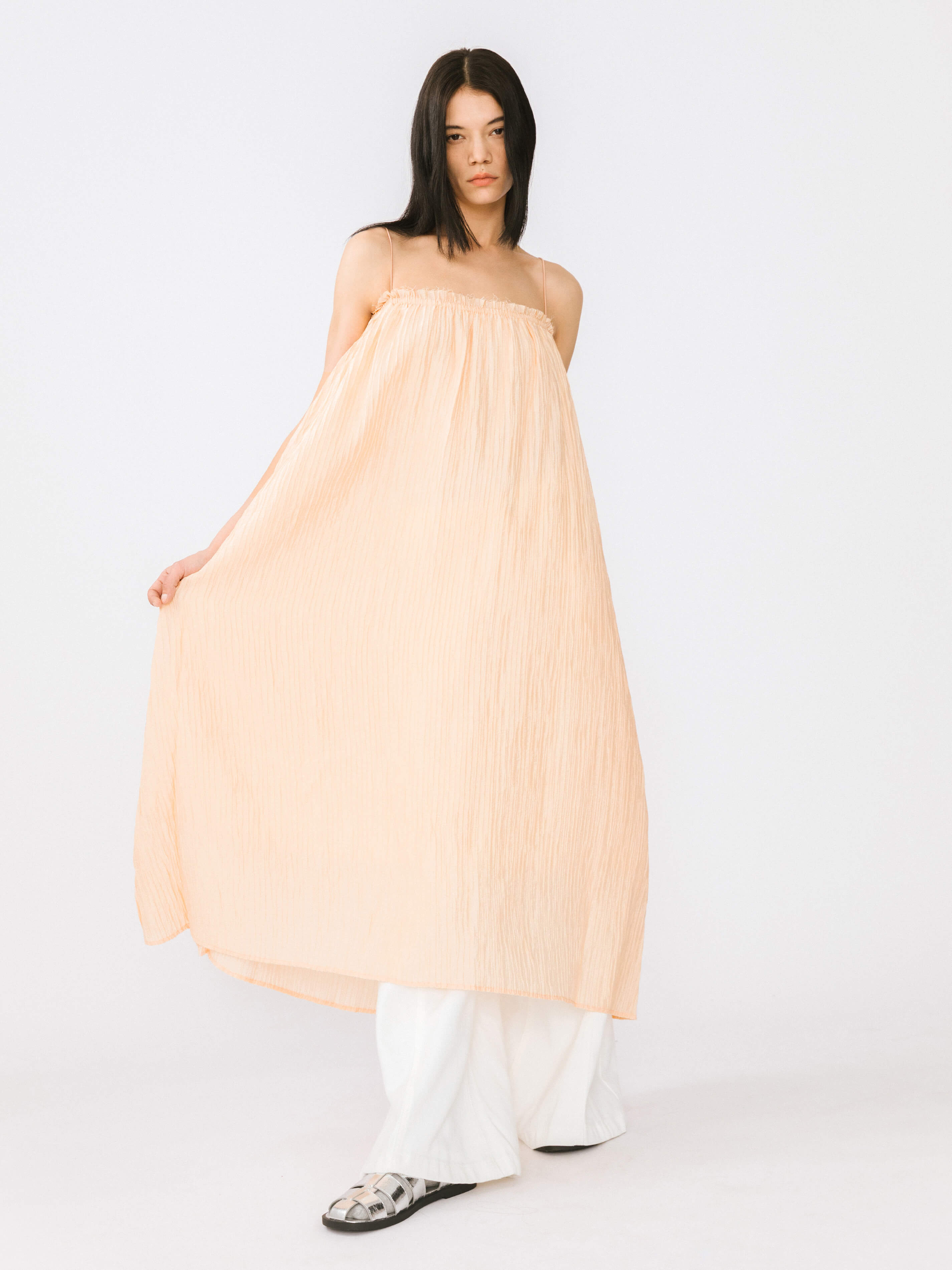 Spaghetti Strap A-line Maxi Dress-2