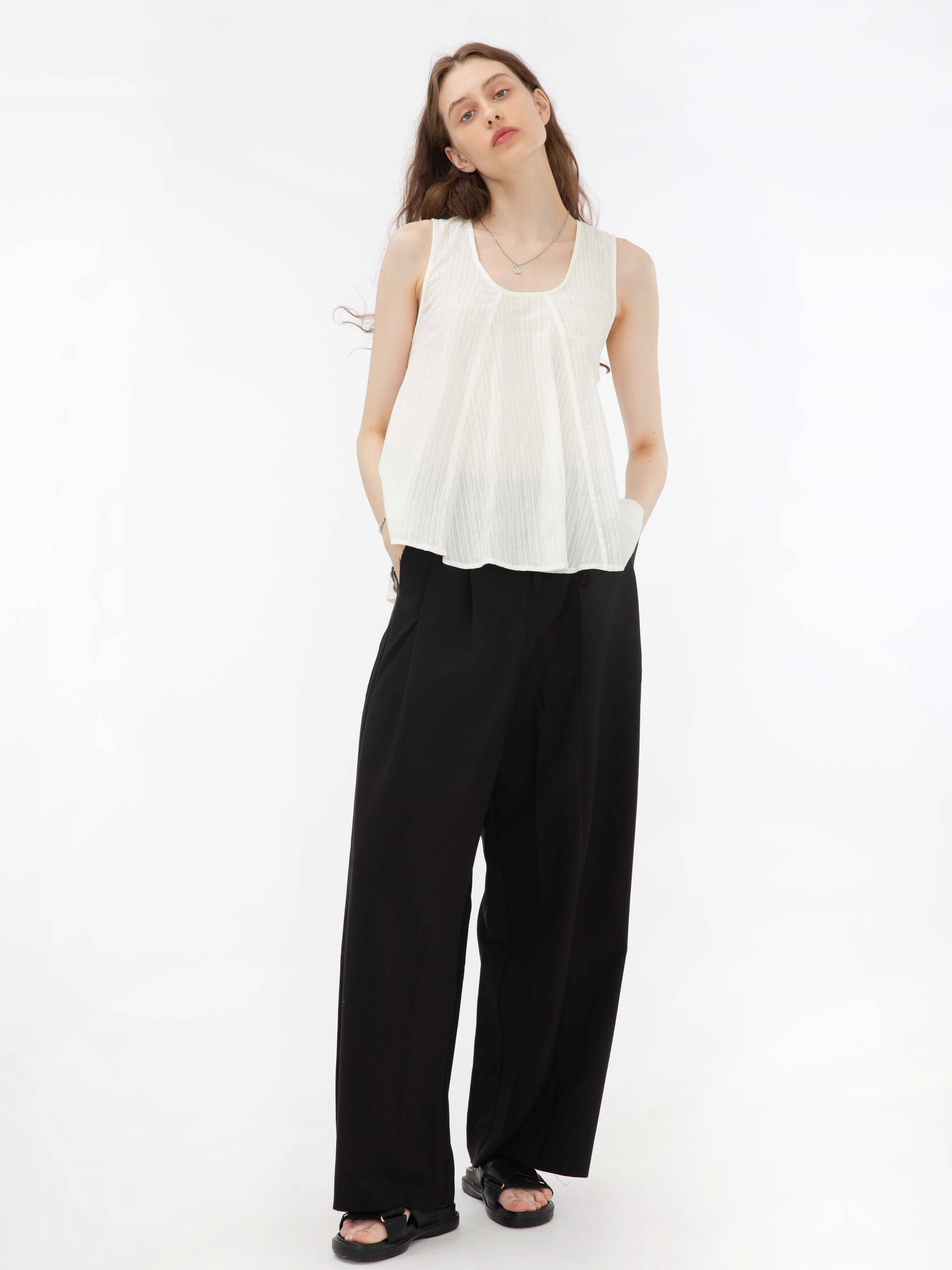 Flared Open Back Sleeveless Top-2