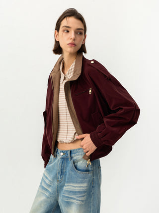 CUBIC Burgundy Harrington Jacket