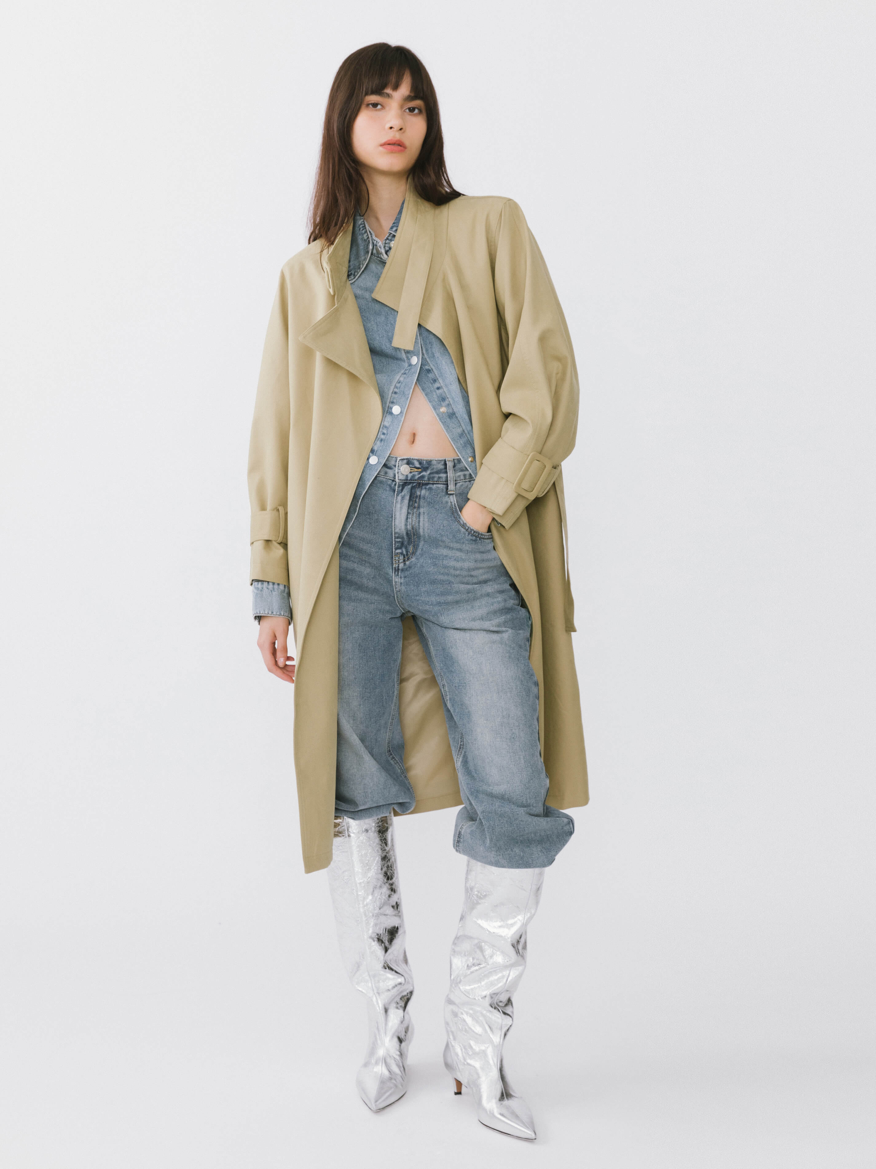 Overlay Mid-Length Trench Coat-4