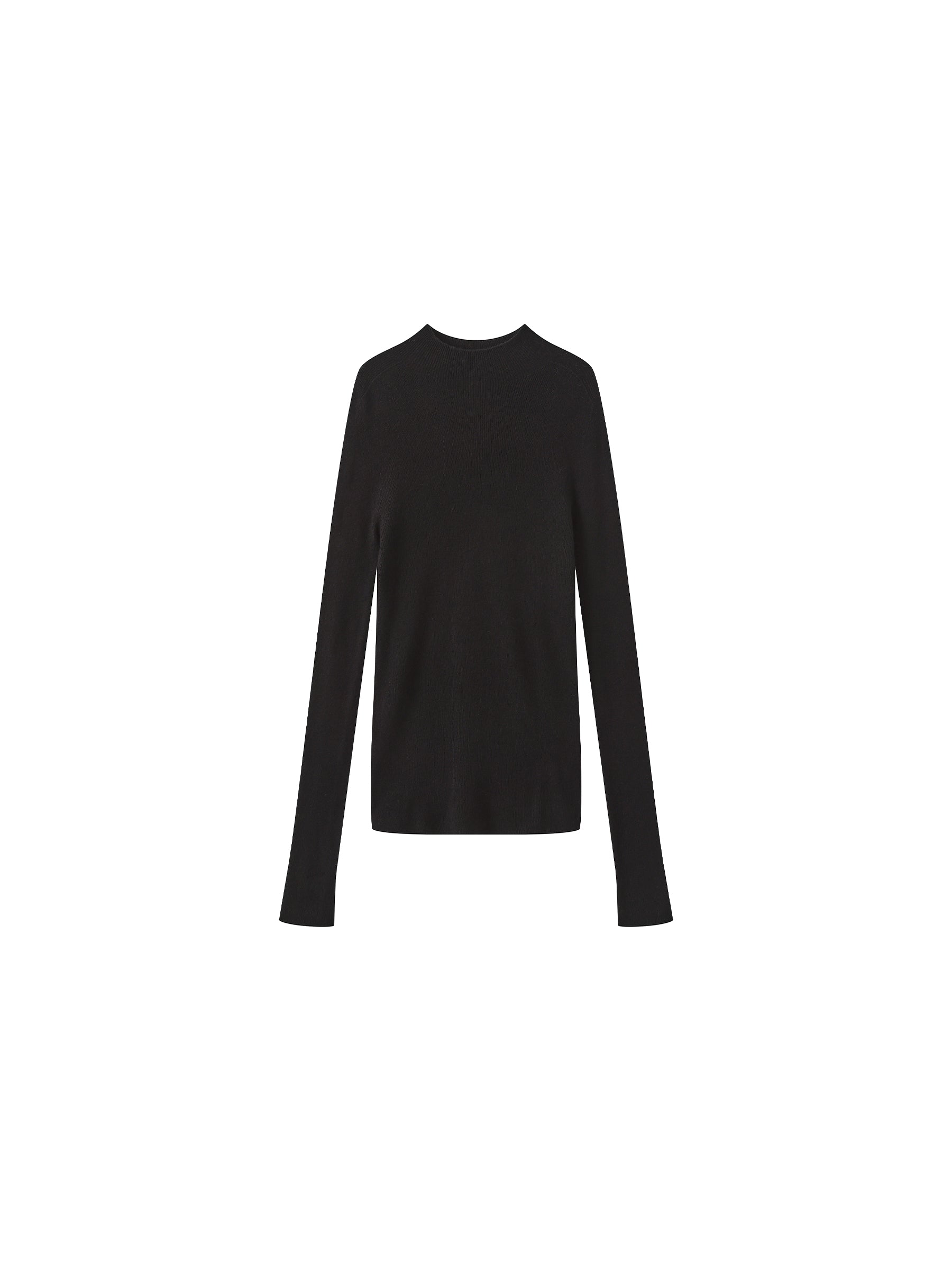 CUBIC 100% Wool Mock‑Neck Fitted Knit Top-28