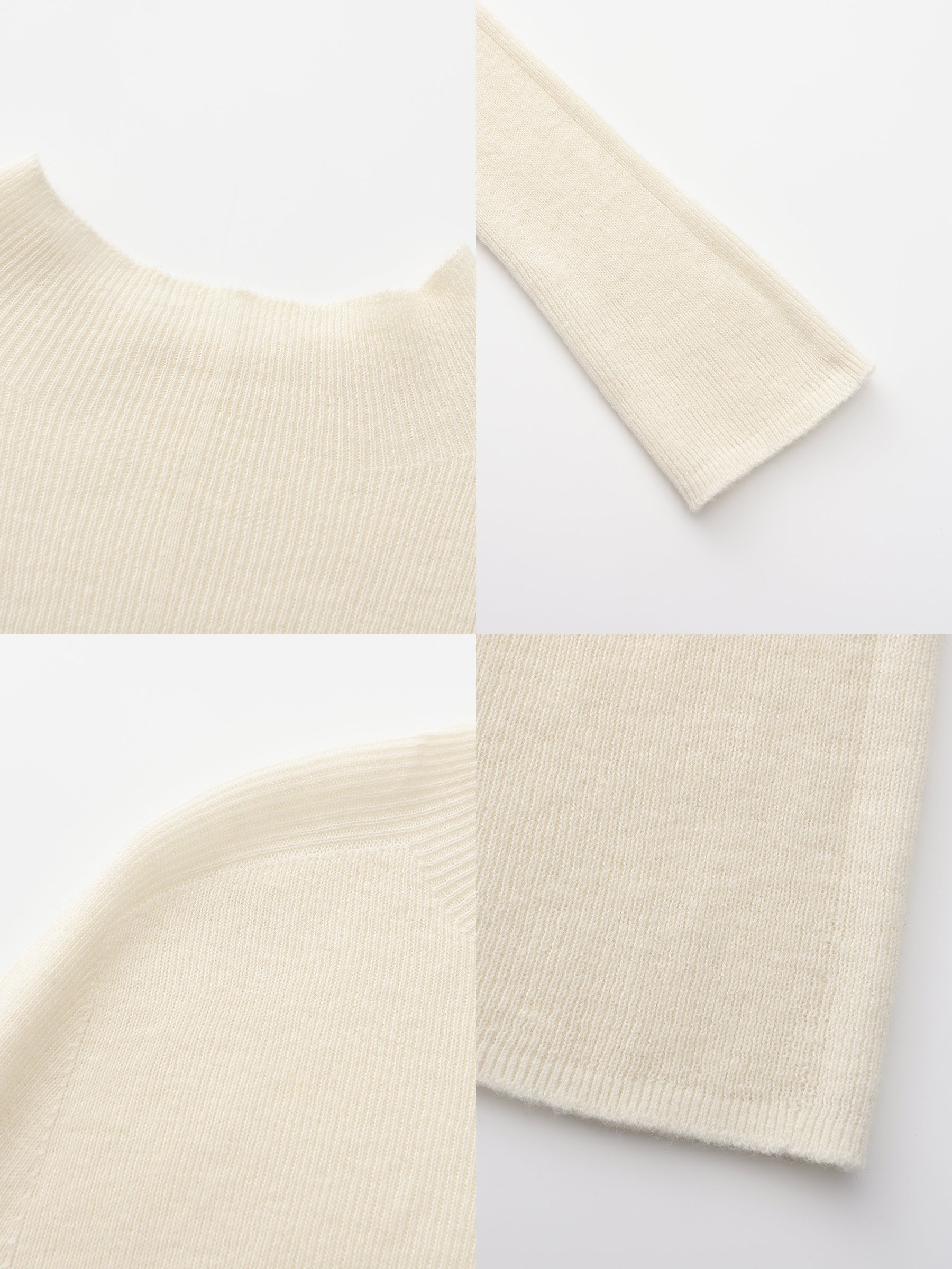 CUBIC 100% Wool Mock‑Neck Fitted Knit Top-30