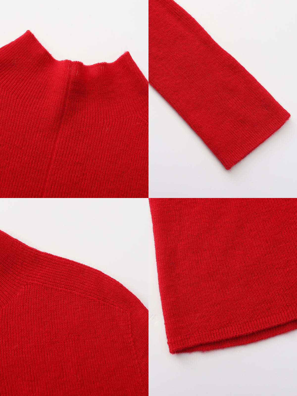 CUBIC 100% Wool Mock‑Neck Fitted Knit Top-31