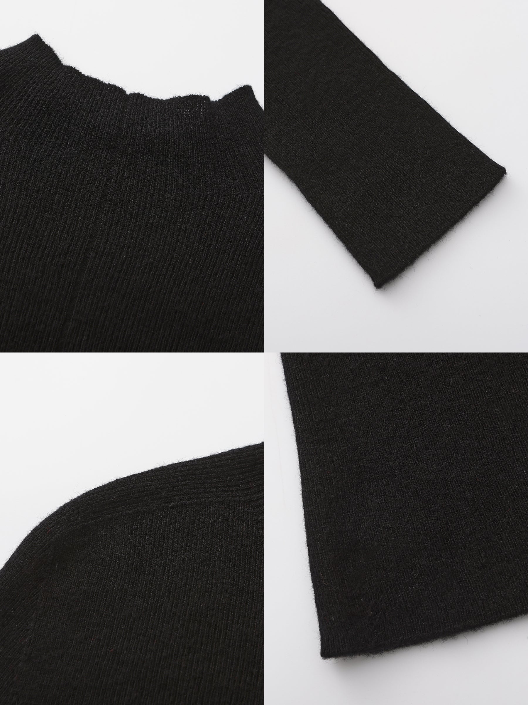 CUBIC 100% Wool Mock‑Neck Fitted Knit Top-33
