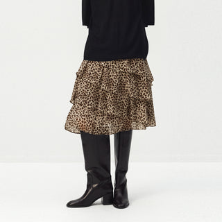 CUBIC Leopard Tiered Mini Skirt