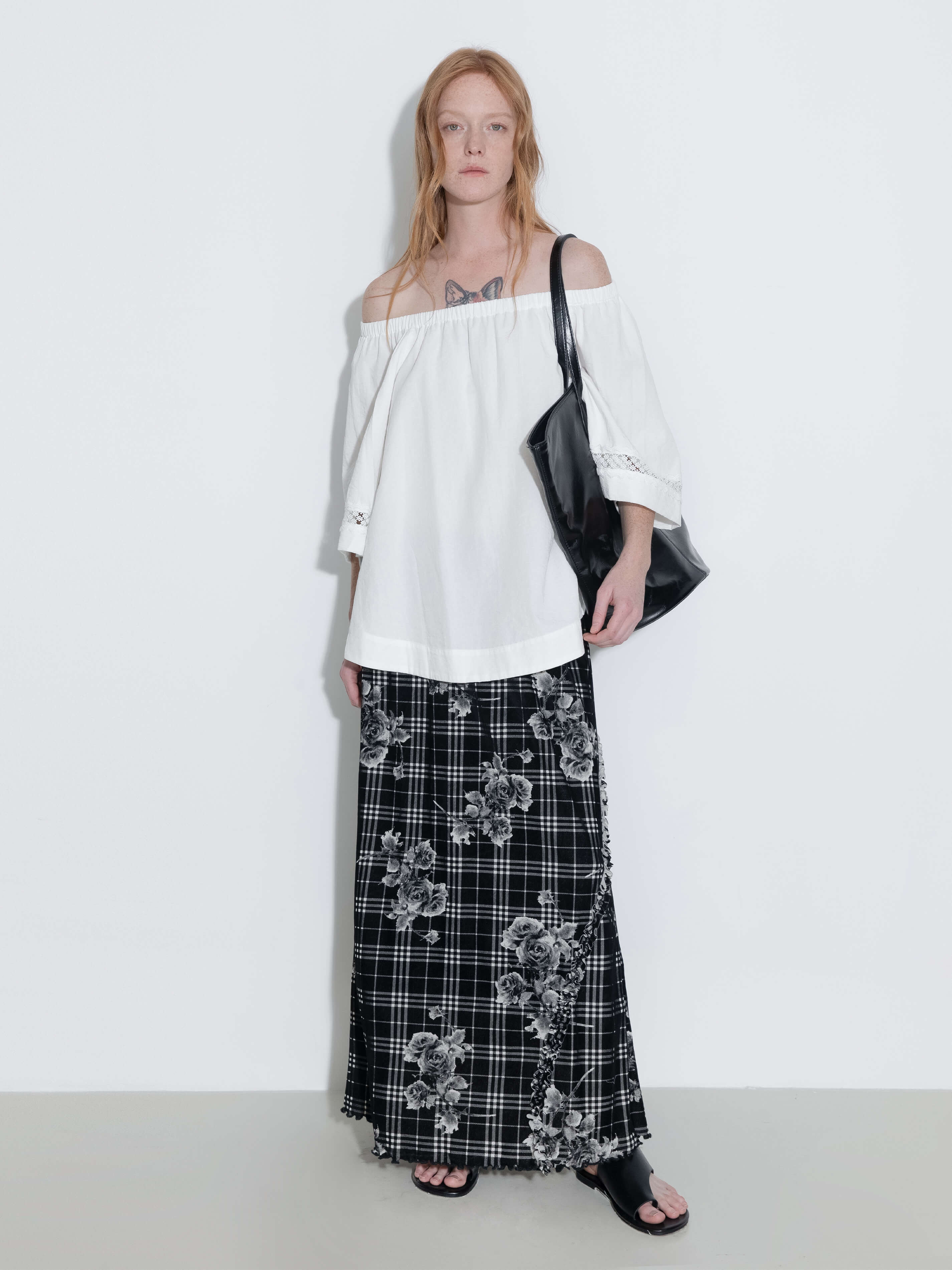 Floral Print A-line Skirt-3