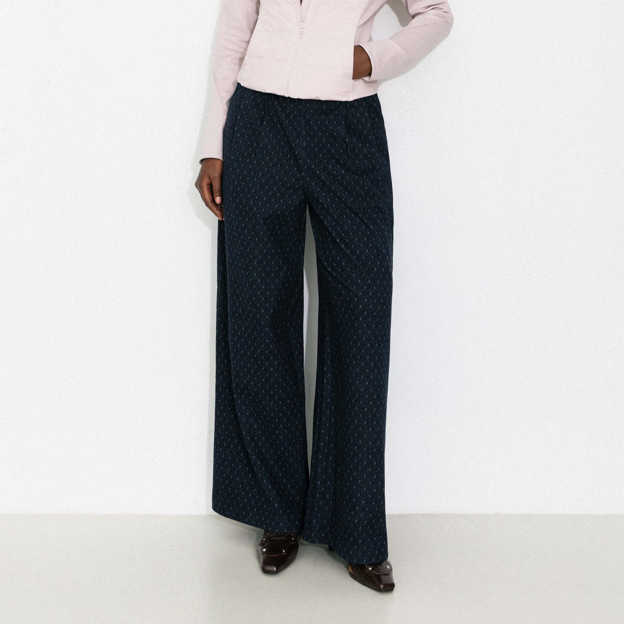 Vintage Polka Dot Wide-Leg Casual Pants-3