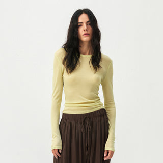 CUBIC Lyocell Sheer Long-Sleeve Top