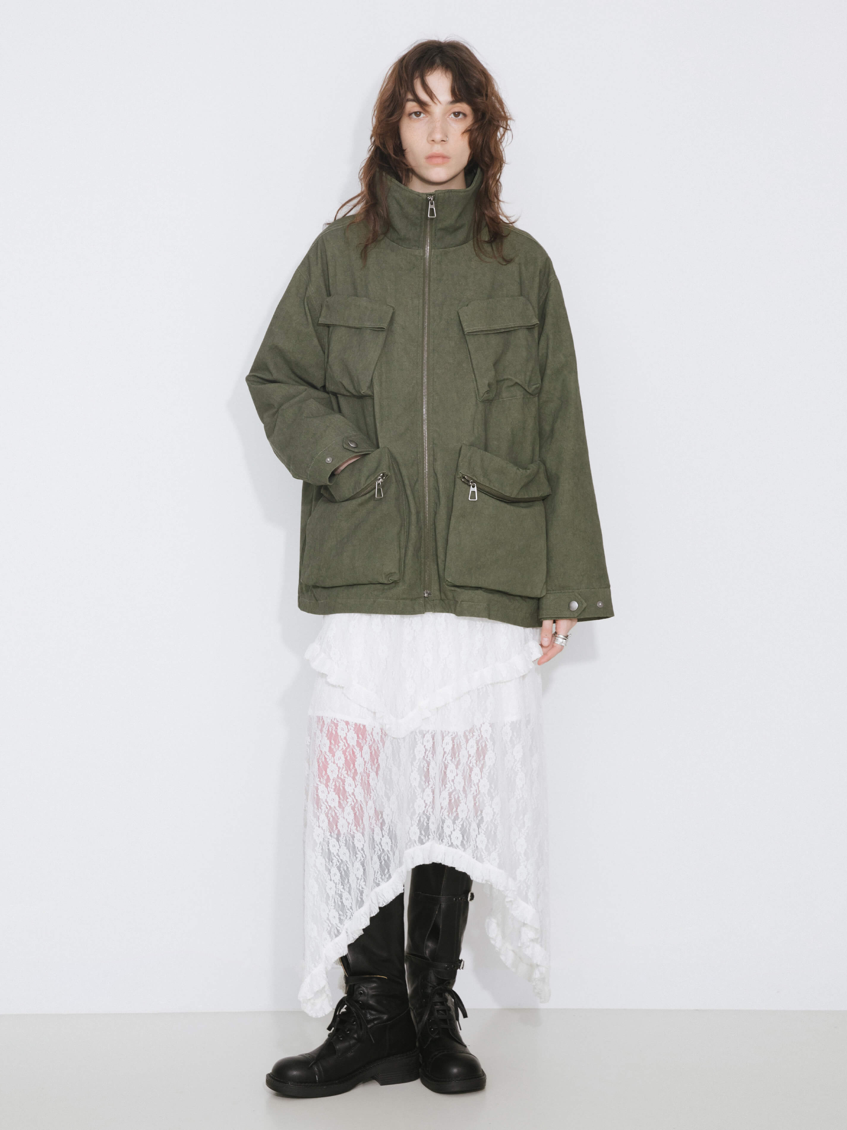 Short High Neck Puffer Jacket-3