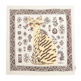 Square Silk Scarf with Animal Print