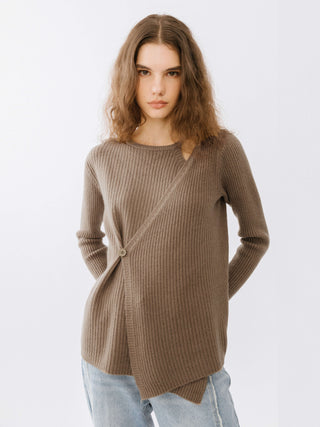 Crossover Ribbed Knit Jumper