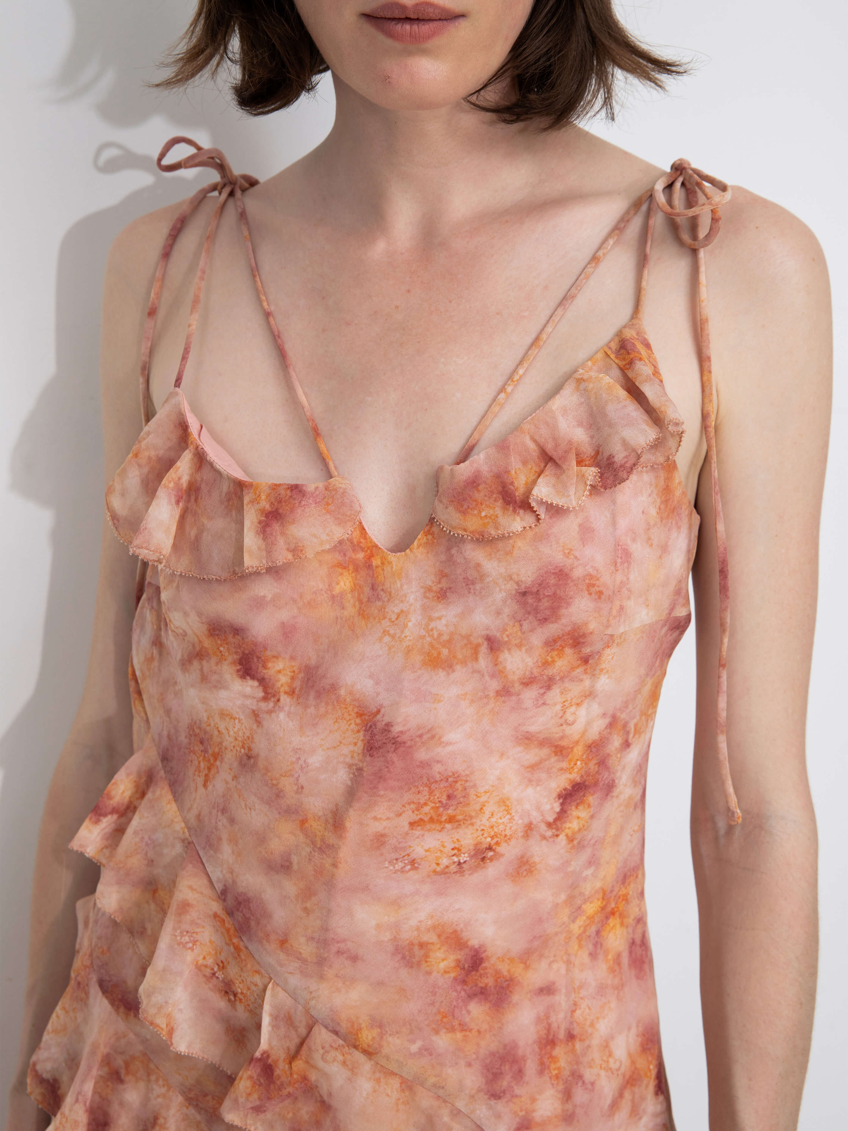 Asymmetrical Floral Print Cami Dress-3