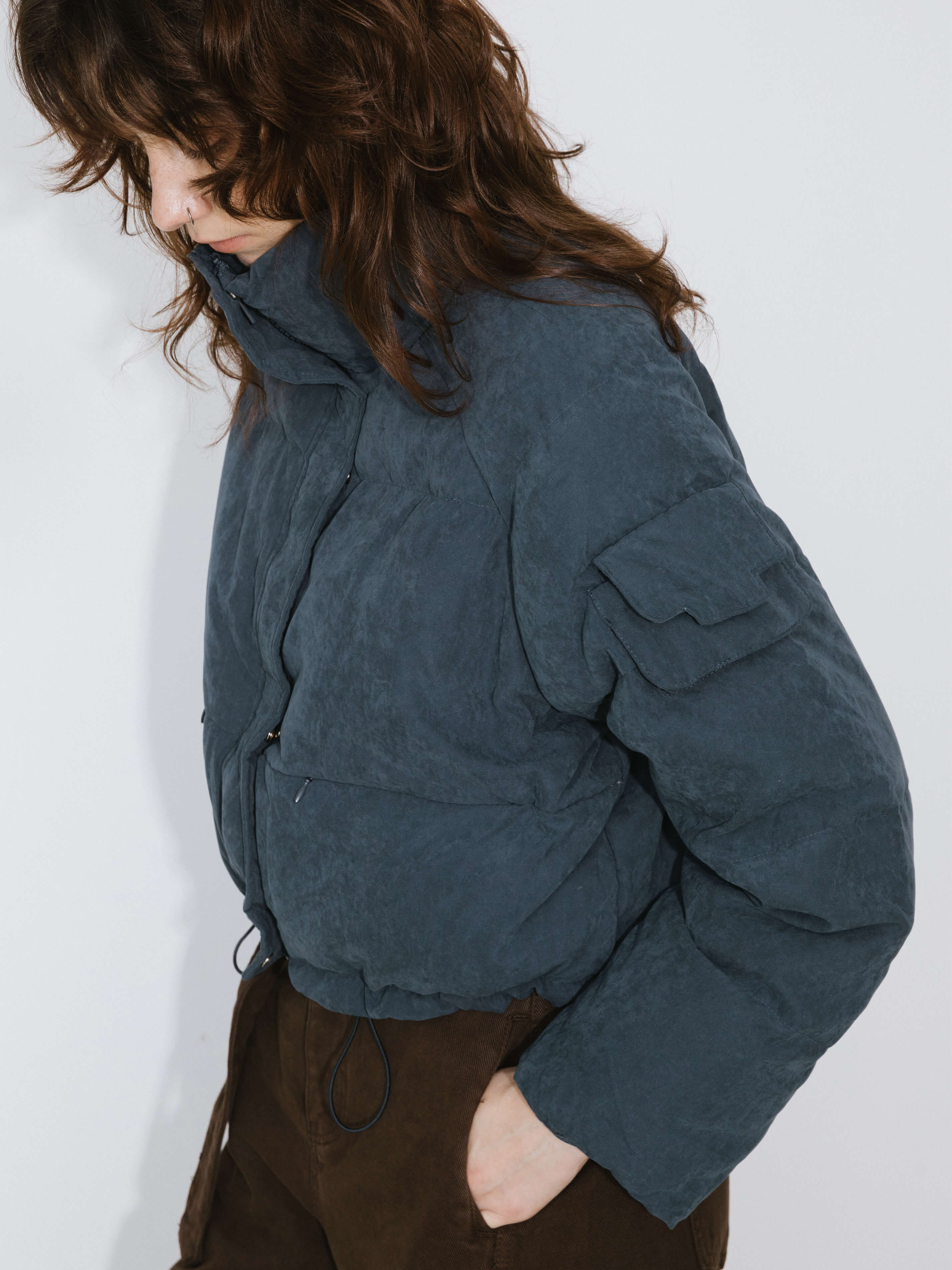 High Neck Short Puffer Down Coat-3