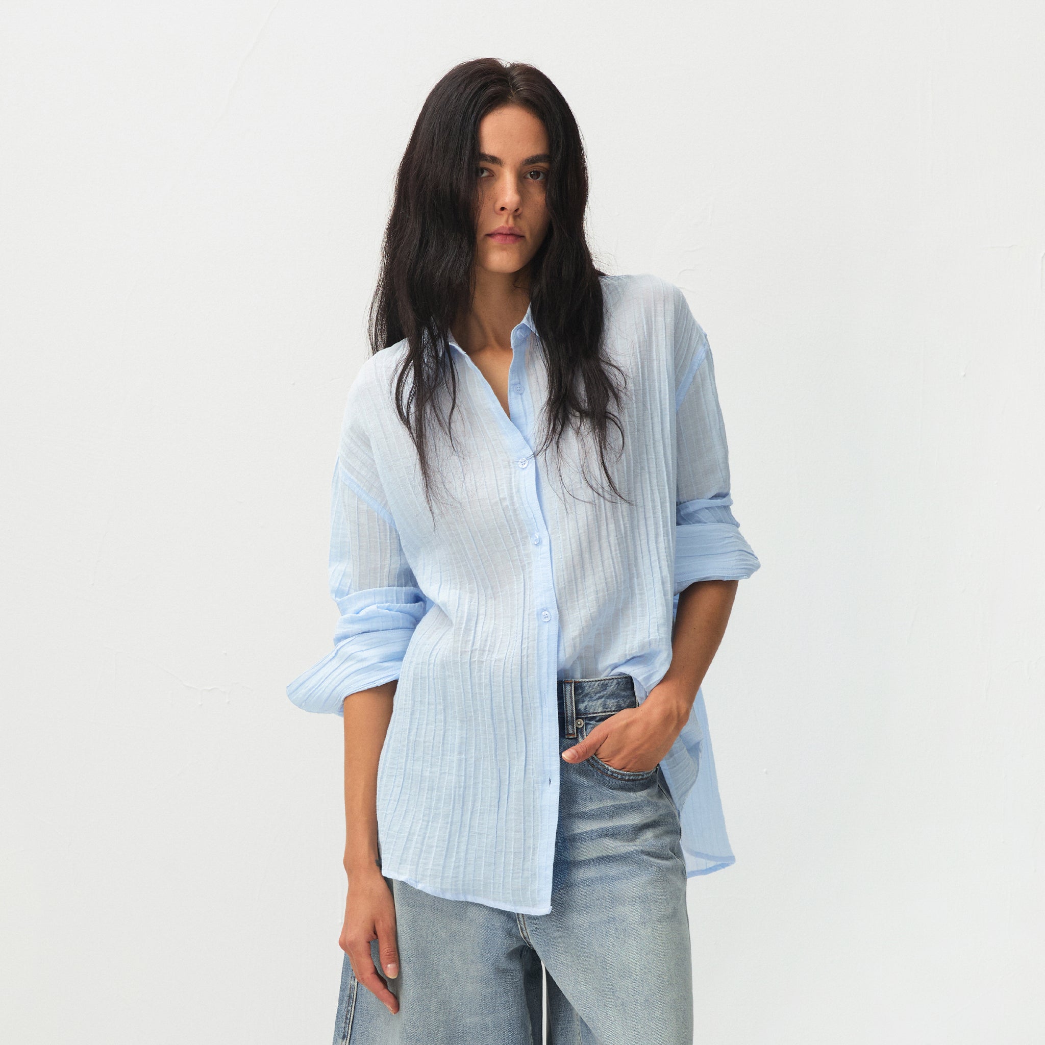 CUBIC Ramie Lightweight Long-Sleeved Shirt-3