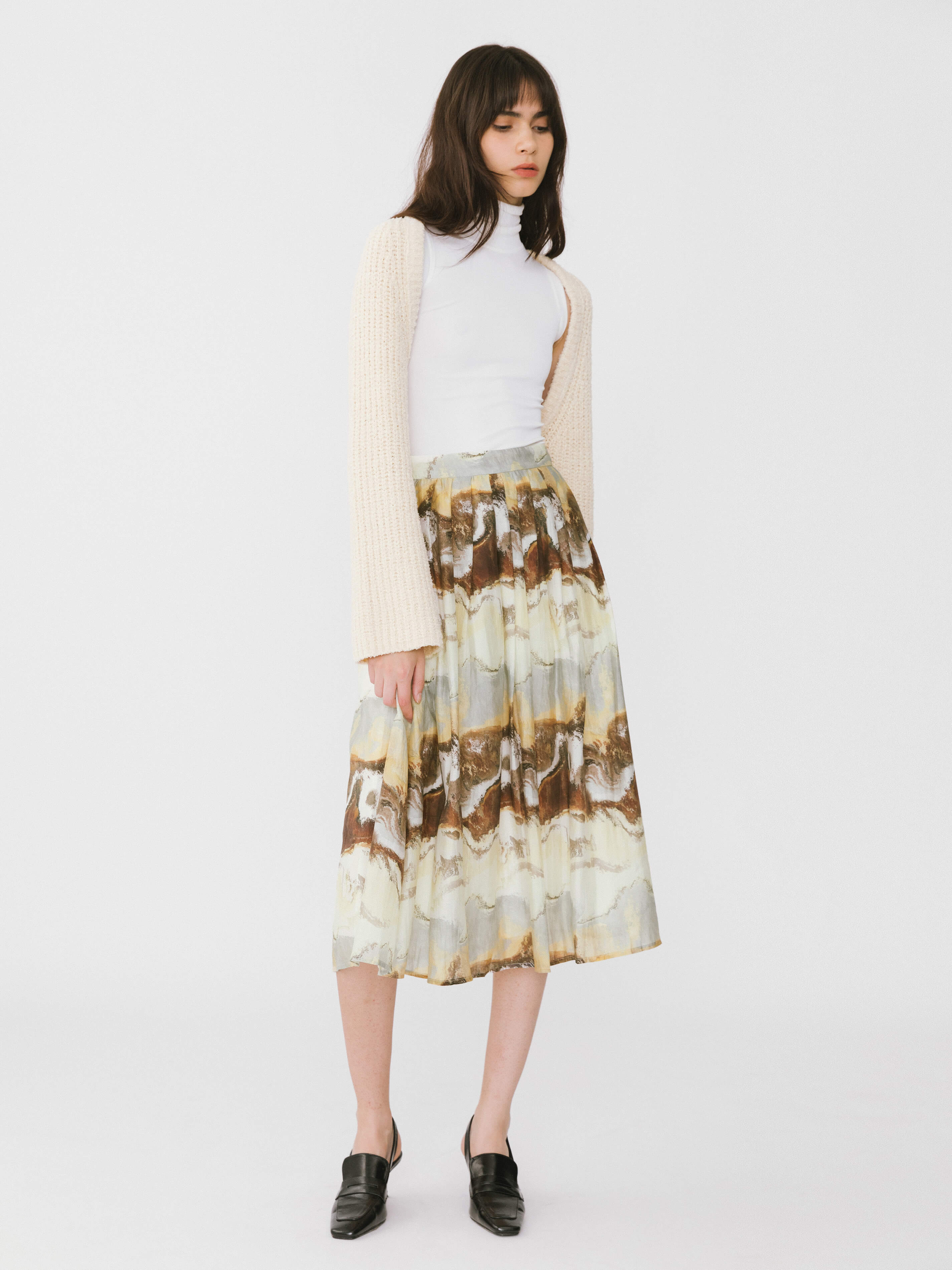 Coast Printed Pleated Skirt-3