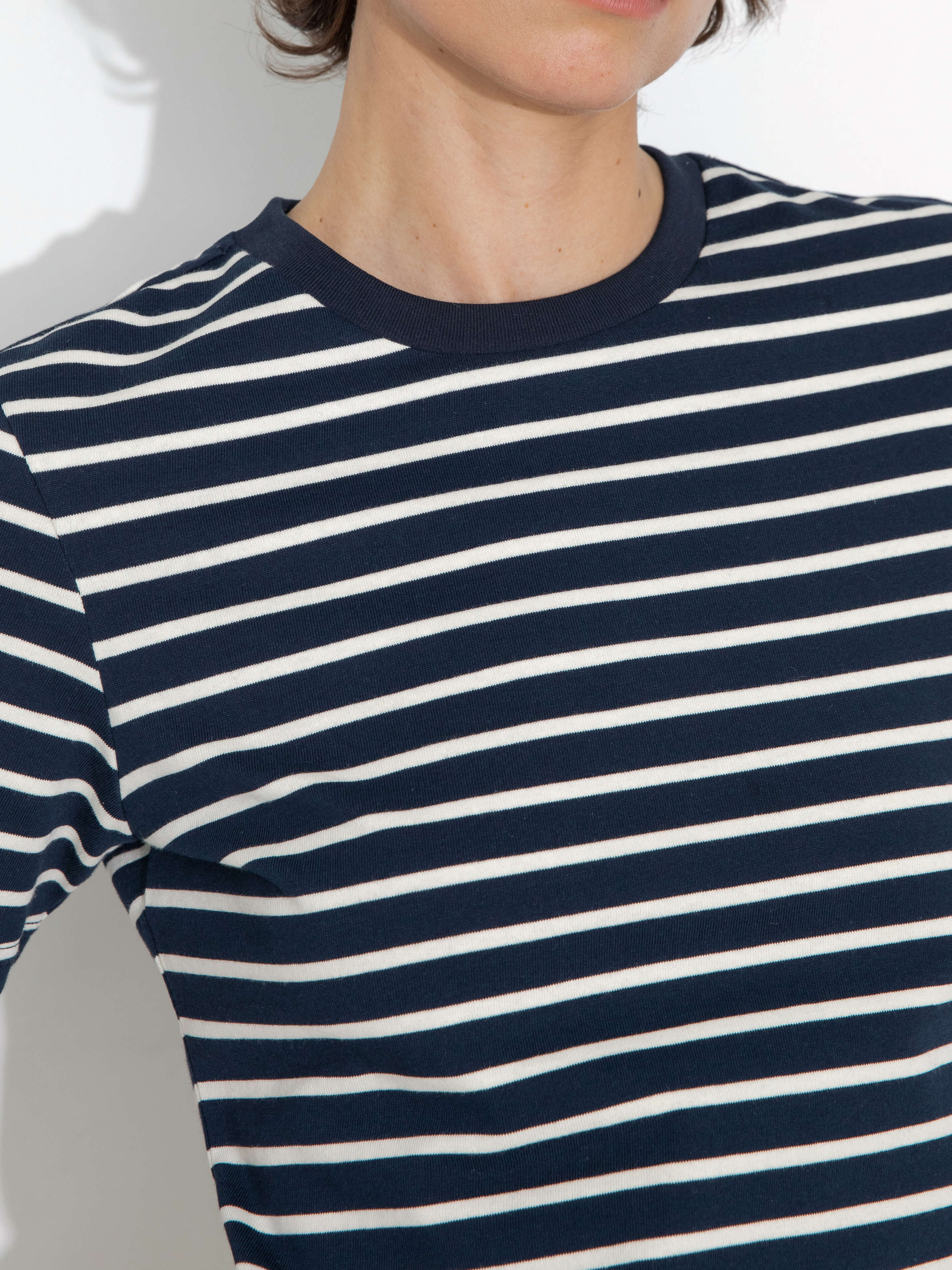 C by CUBIC Striped Basic Cotton T-Shirt-4