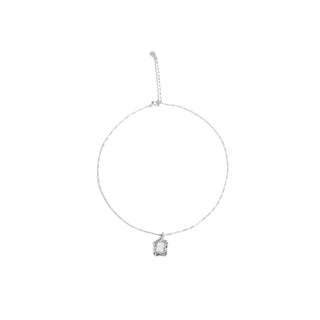 Crinkled Textured Gemstone Pendant Necklace