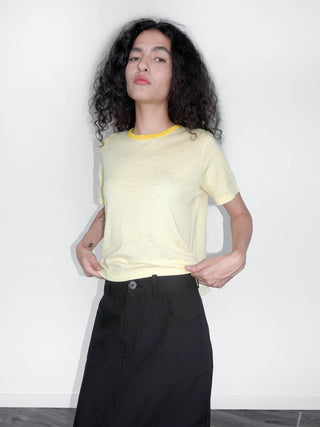 Contrast Color T-shirt with Wool Blend