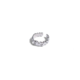 Adjustable Hammered Silver Open Ring