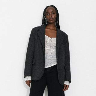 Classic Wool-Blend Tailored Down Coat